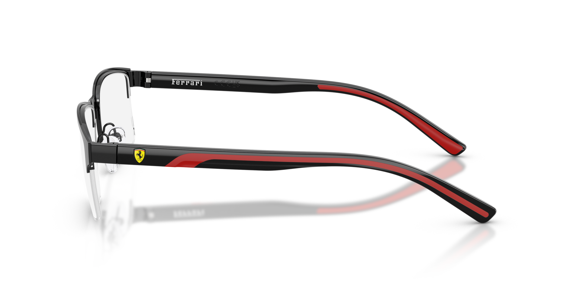 FZ7015 Zwart glanzend MetaalEyeglass Frames van B24, Zijaanzicht