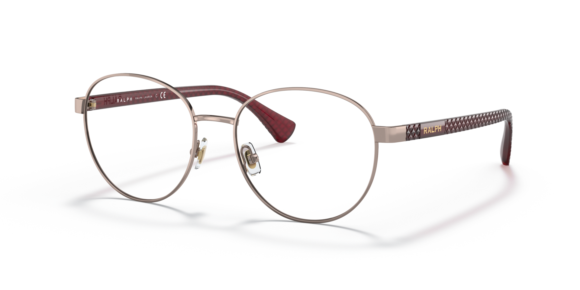 RA6050 Glanzend Roségoud MetaalEyeglass Frames van B24, Hoekweergave