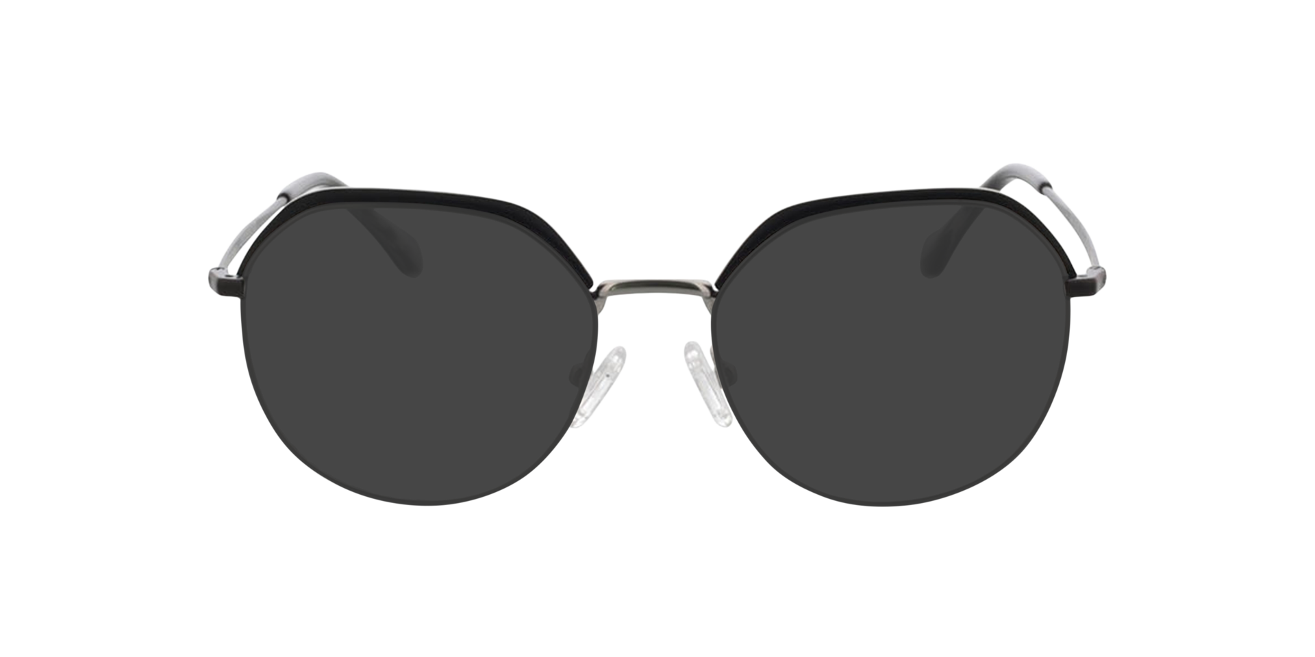 Ibiza Matt Silver  &  Black MetallEyeglass Frames von B24, mit getönten Gläsern