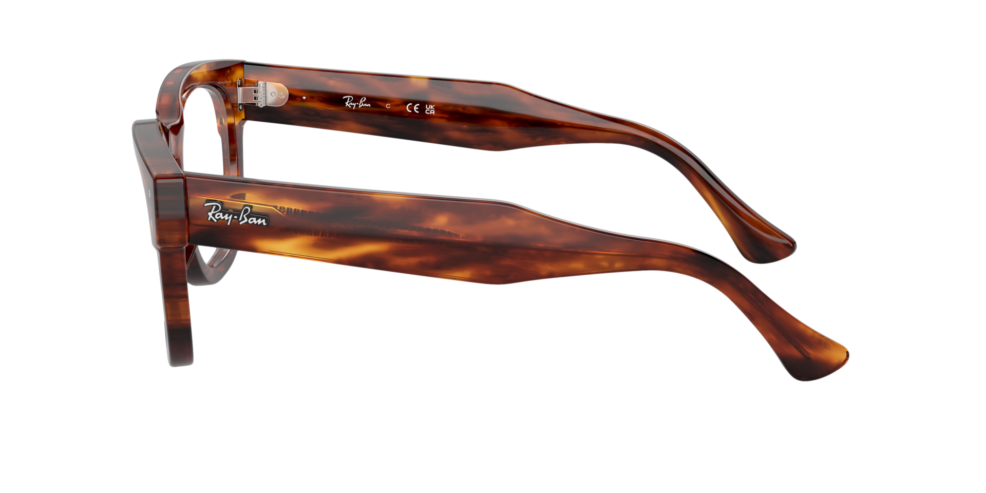 RB0298V Havana gestreift AcetatEyeglass Frames von B24, Seitenansicht