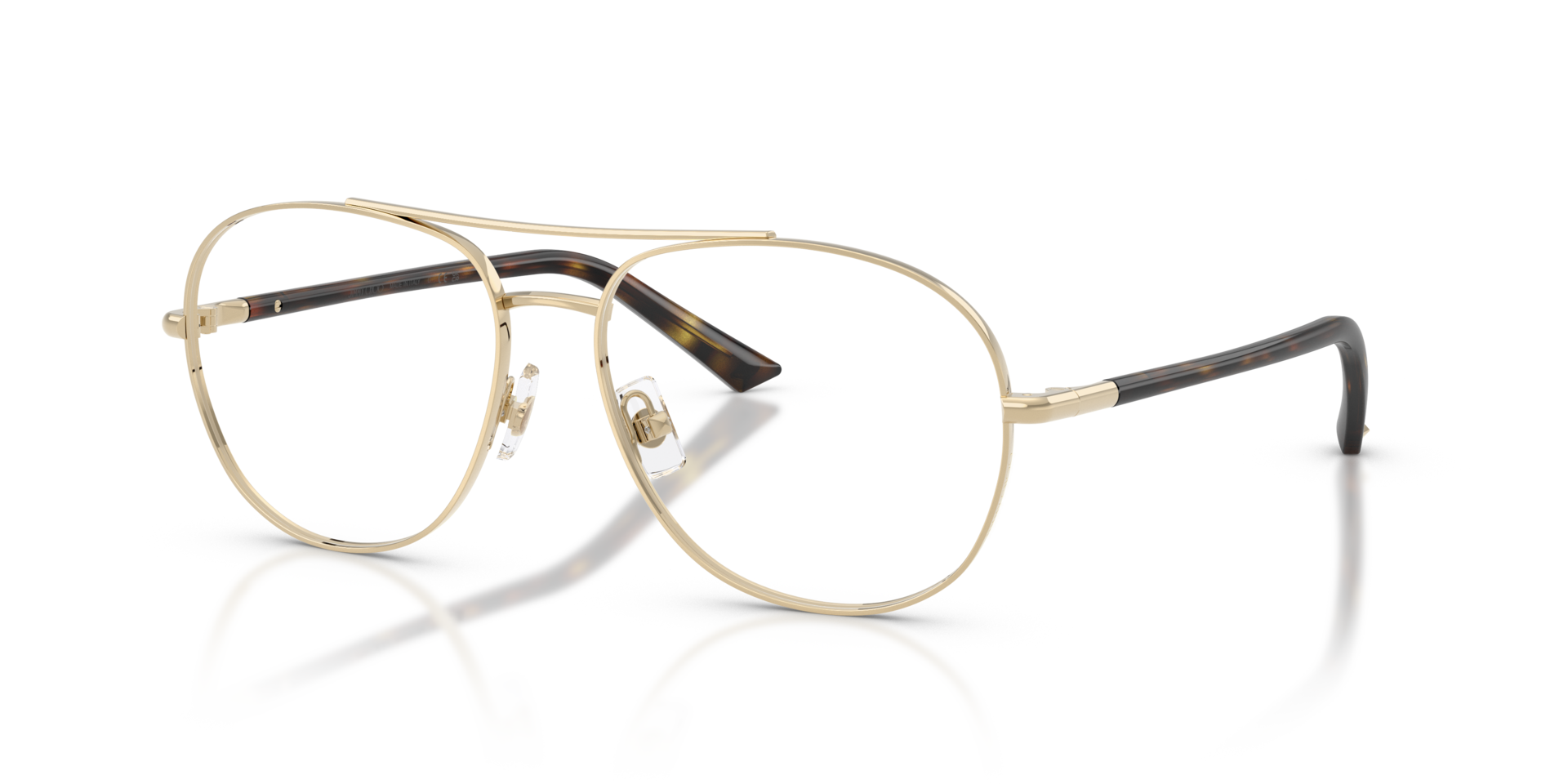 JC2021 Hellgold MetallEyeglass Frames von B24, Dreiviertelansicht