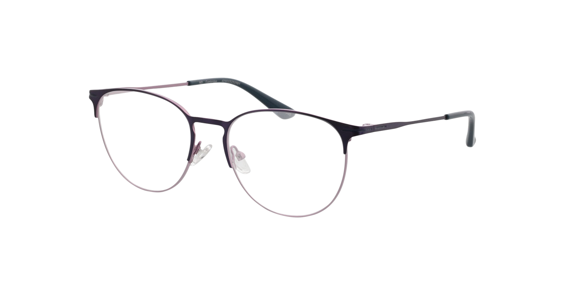 Cambridge Matt Purple  &  Blue  &  Matt Pink MetallEyeglass Frames von B24, Dreiviertelansicht