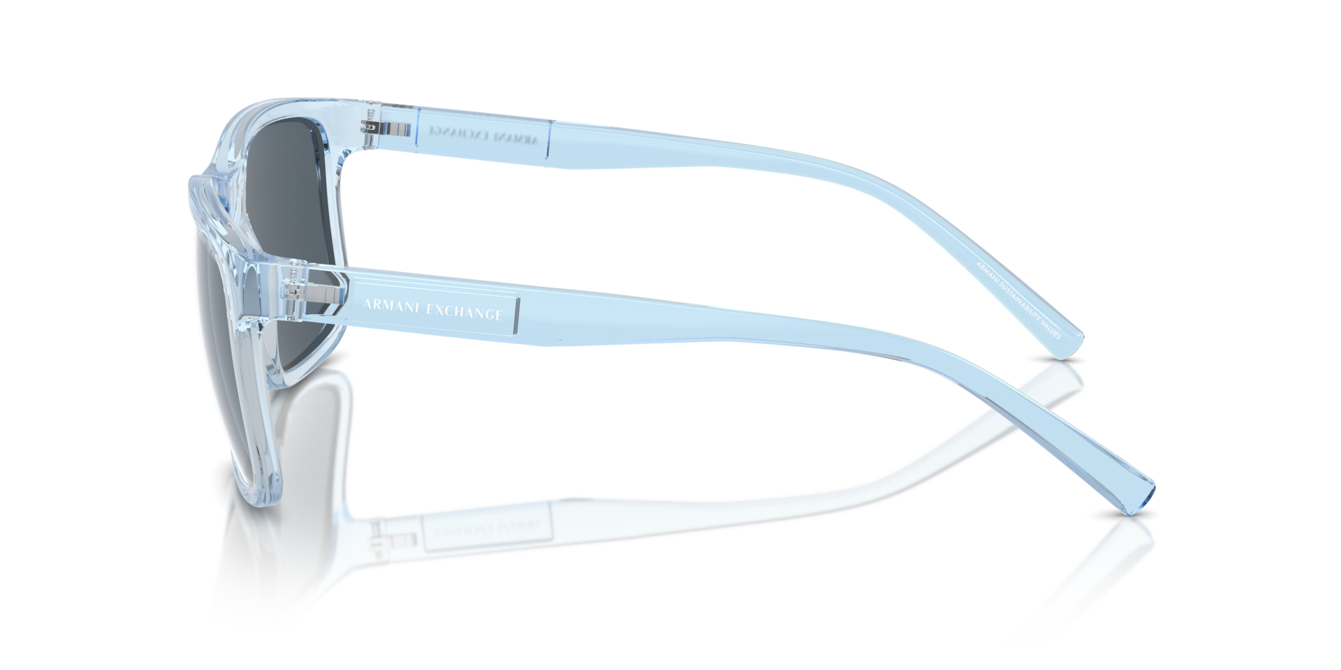 AX4145S Glanzend Transparant Blauw KunststofSunglass Frames van B24, Zijaanzicht