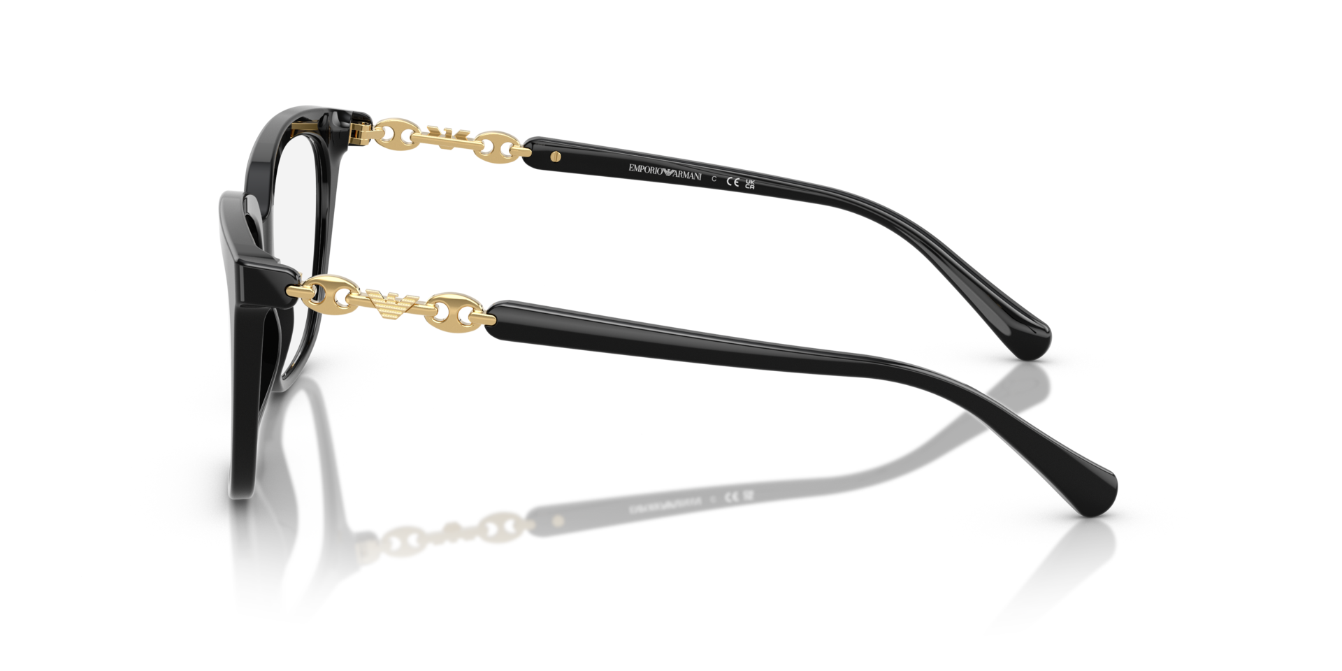 EA3248 Schwarz glänzend AcetatEyeglass Frames von B24, Seitenansicht