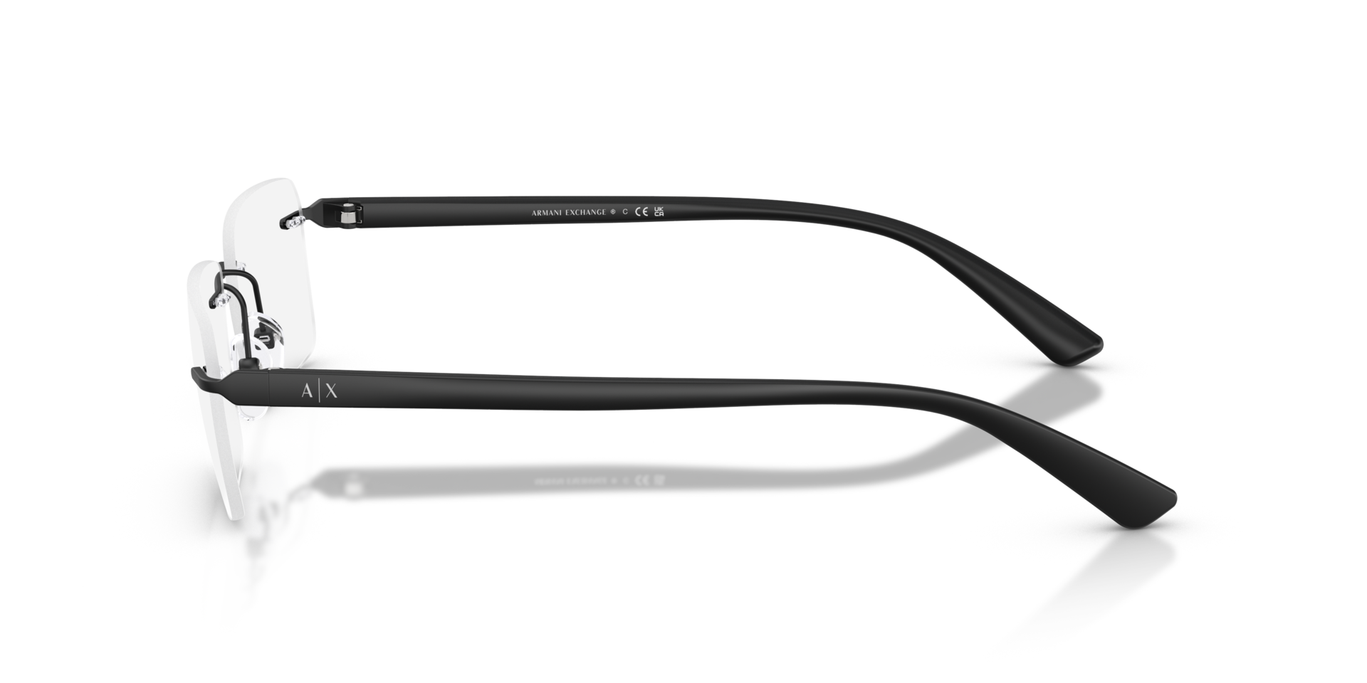 AX1064 Matt Schwarz MetallEyeglass Frames von B24, Seitenansicht