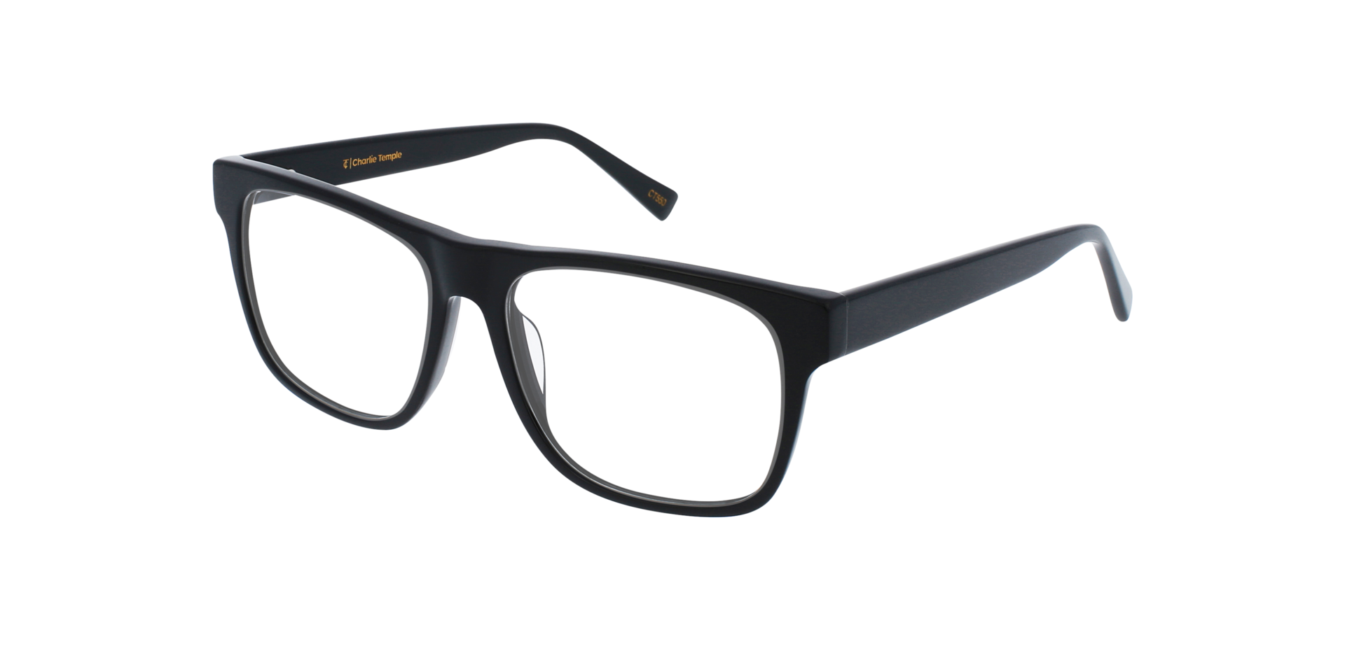 Toby Jet Black AcetatEyeglass Frames von B24, Dreiviertelansicht