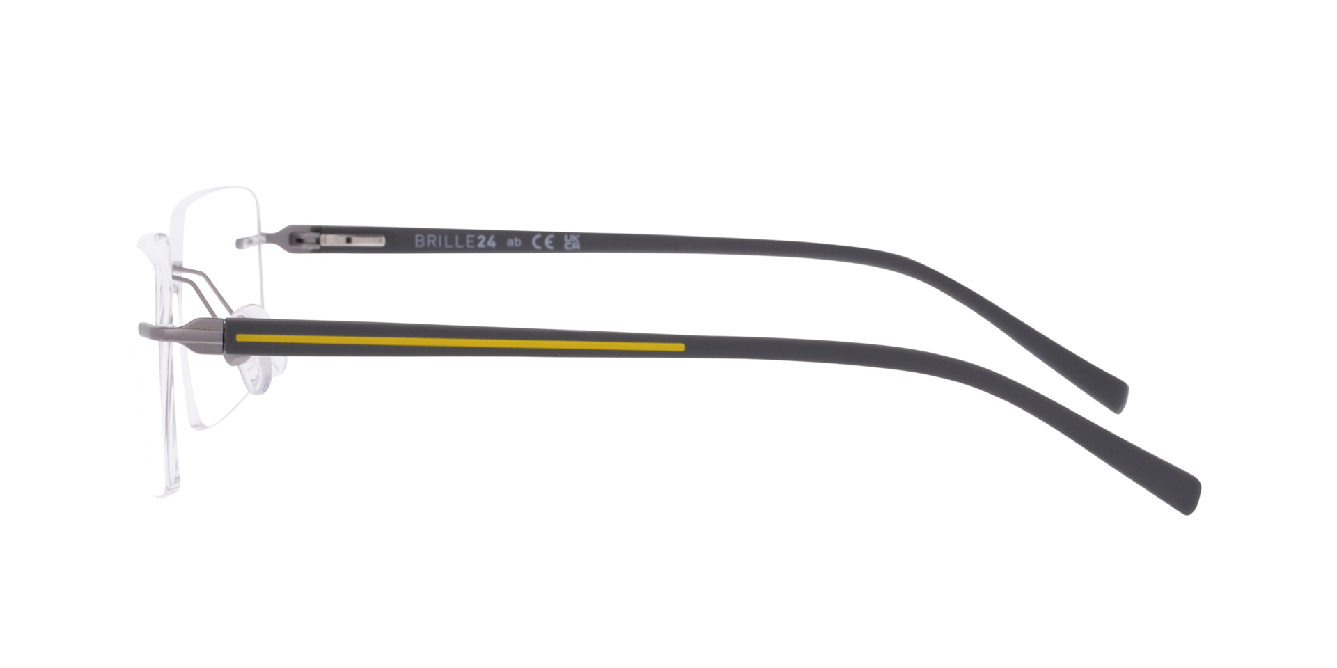 Halden Matt Gunmetal MetallEyeglass Frames von B24, Seitenansicht