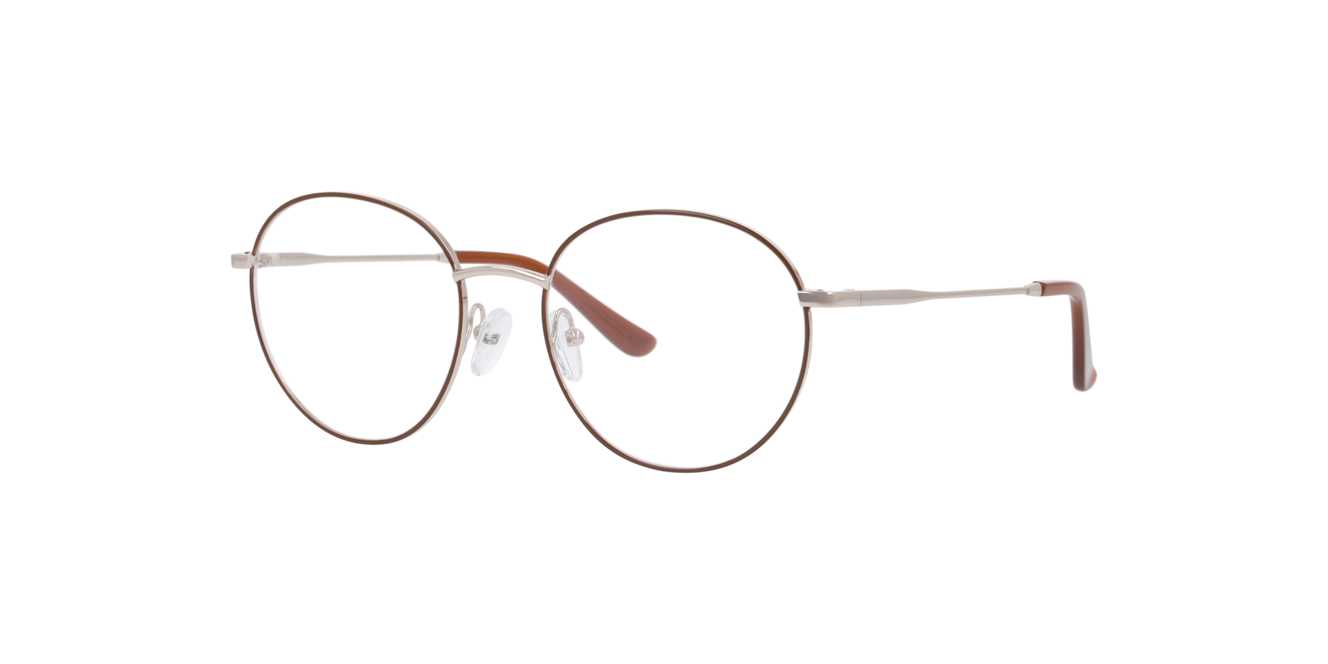 Ohio Braun auf Gold MetallEyeglass Frames von B24, Dreiviertelansicht