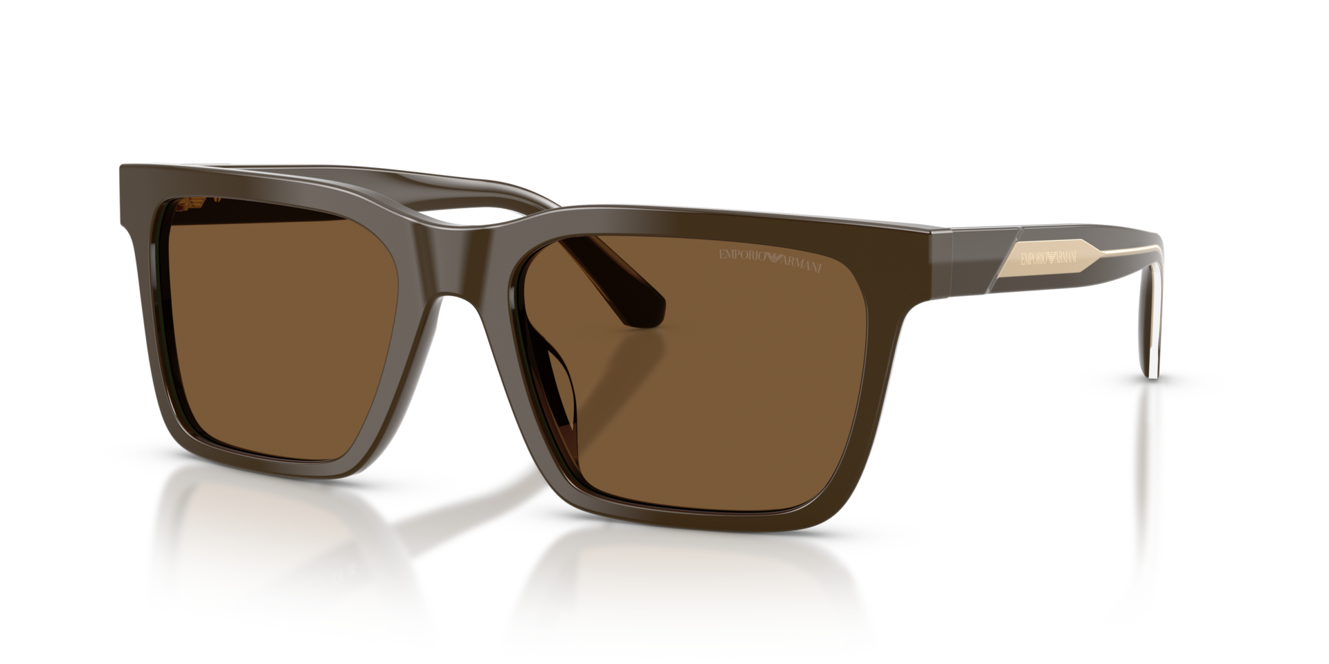 EA4262U Shiny Brown AcetaatSunglass Frames van B24, Hoekweergave