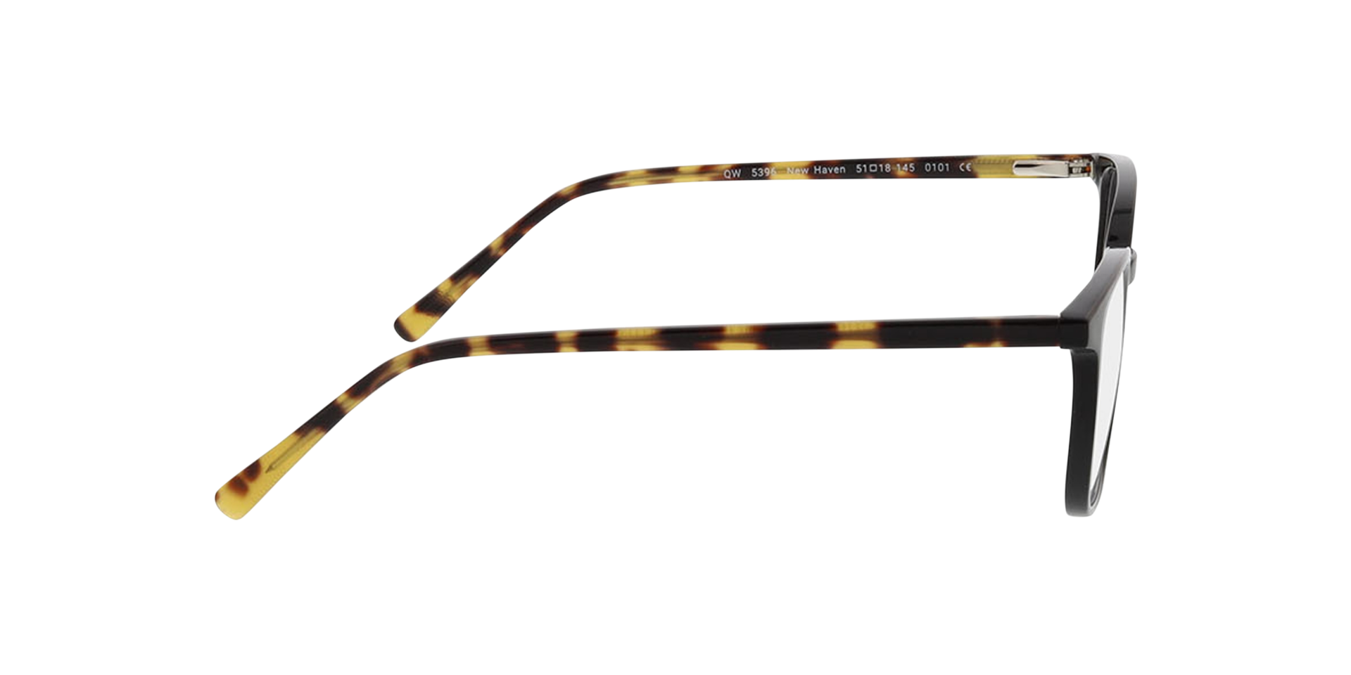 New Haven Zwart KunststofEyeglass Frames van B24, Zijaanzicht