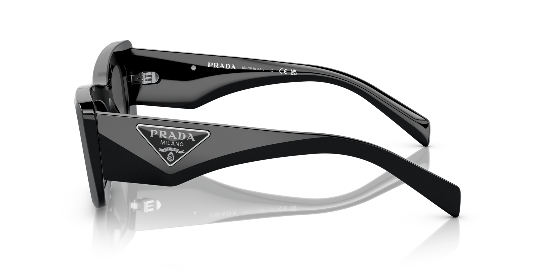PR 13ZS Schwarz AcetatSunglass Frames von B24, Seitenansicht