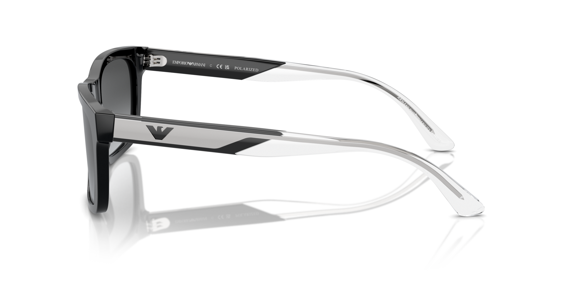 EA4224 Glanzend zwart AcetaatSunglass Frames van B24, Zijaanzicht