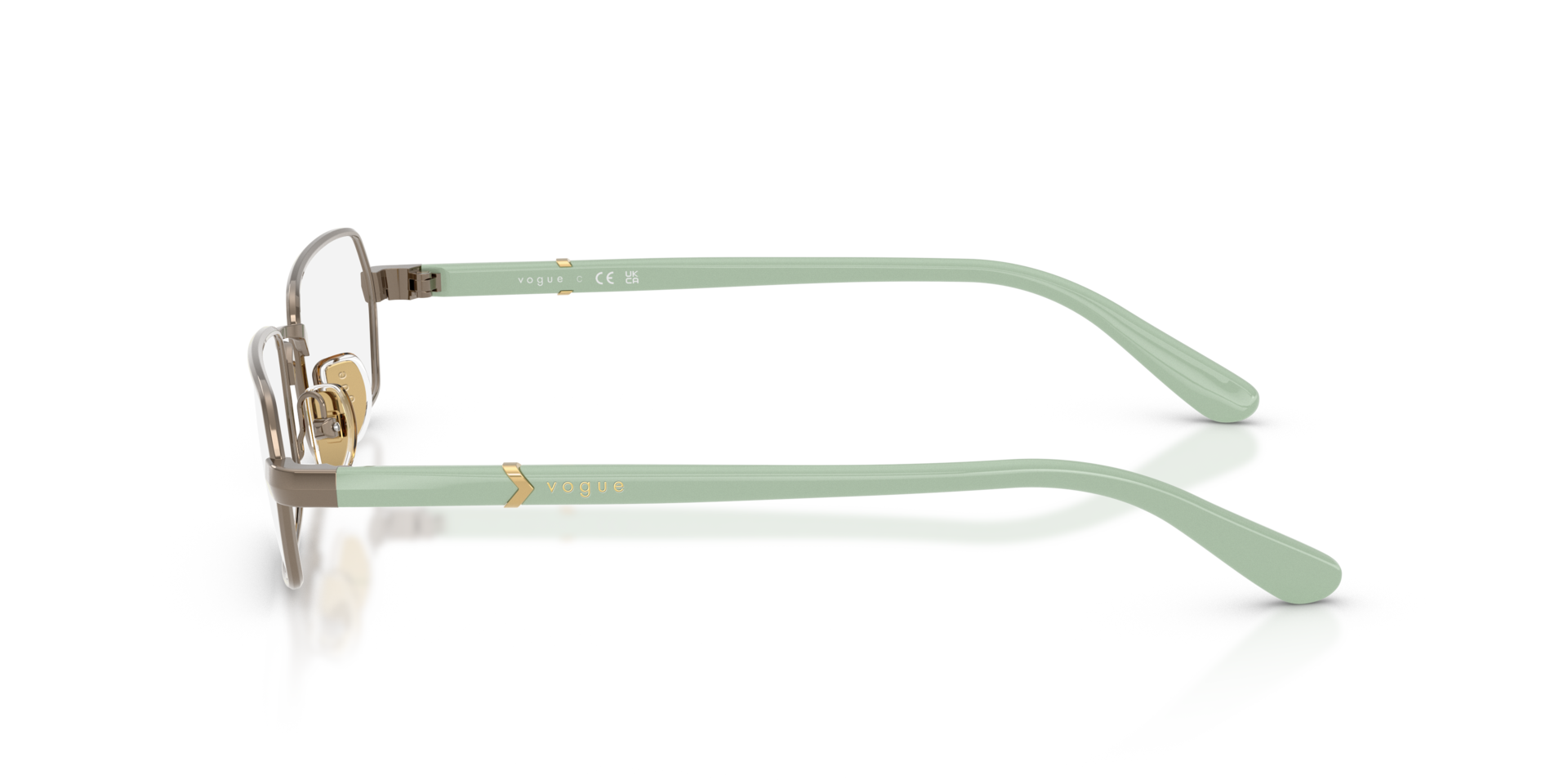 VO4351 Lichtbruin MetaalEyeglass Frames van B24, Zijaanzicht