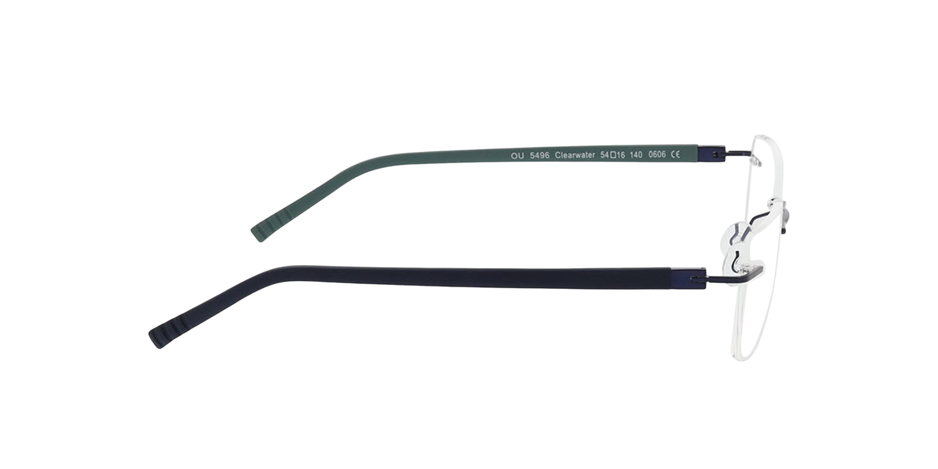 Clearwater Blauw MetaalEyeglass Frames van B24, Zijaanzicht