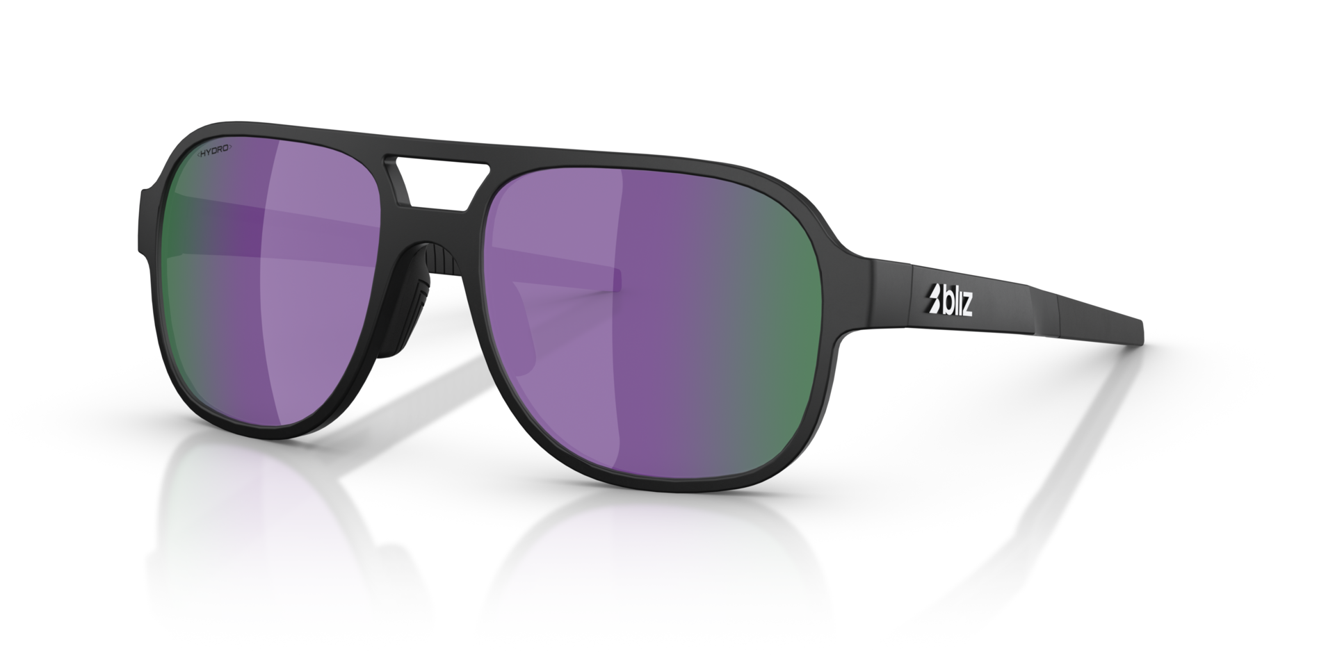 ZB7024 Matt Schwarz KunststoffSunglass Frames von B24, Dreiviertelansicht