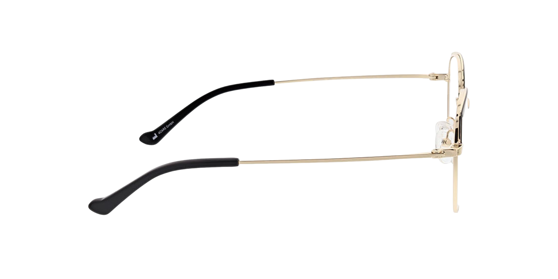 Alison Schwarz & Gold MetallEyeglass Frames von B24, Seitenansicht