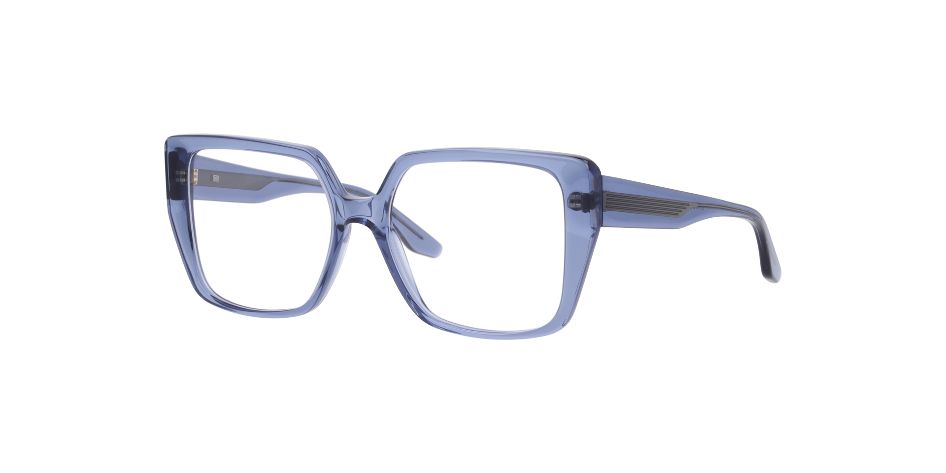 BETTY Kristalblauw AcetaatEyeglass Frames van B24, Hoekweergave