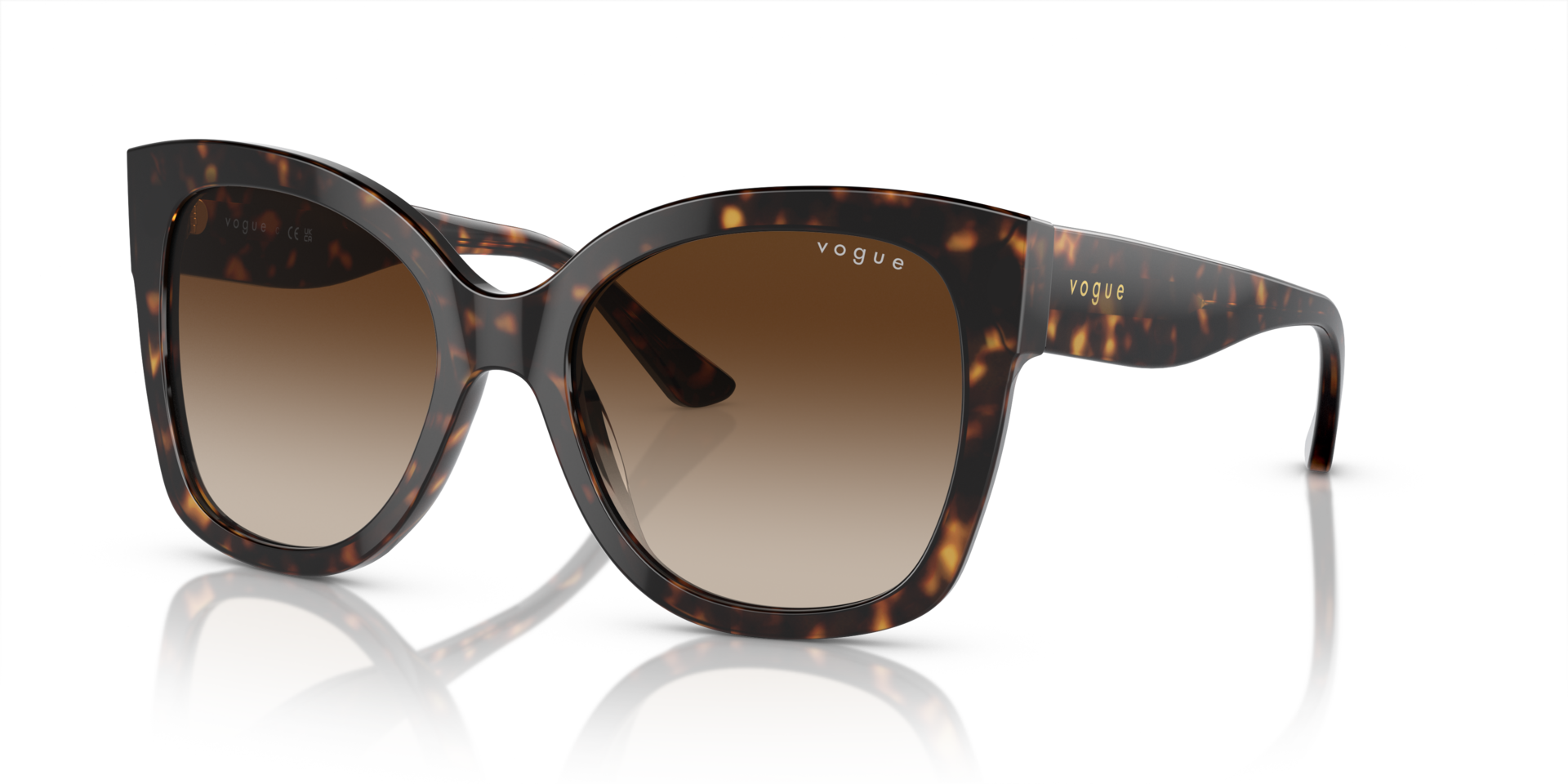 VO5338S Dunkelhavana AcetatSunglass Frames von B24, Dreiviertelansicht