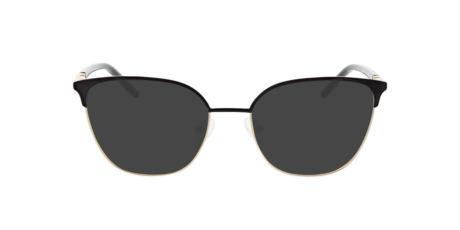 Emma Schwarz & Gold MetallEyeglass Frames von B24, mit getönten Gläsern