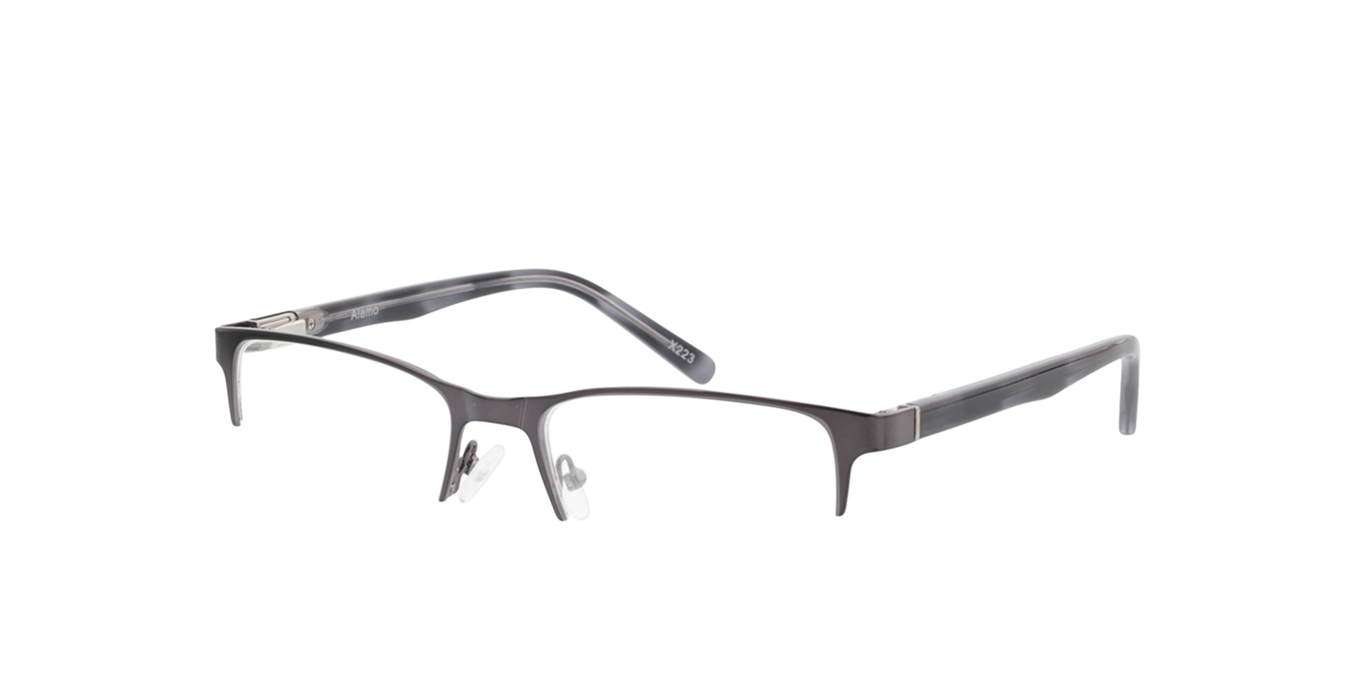 Alamo Anthracite  &  Grey MetallEyeglass Frames von B24, Dreiviertelansicht