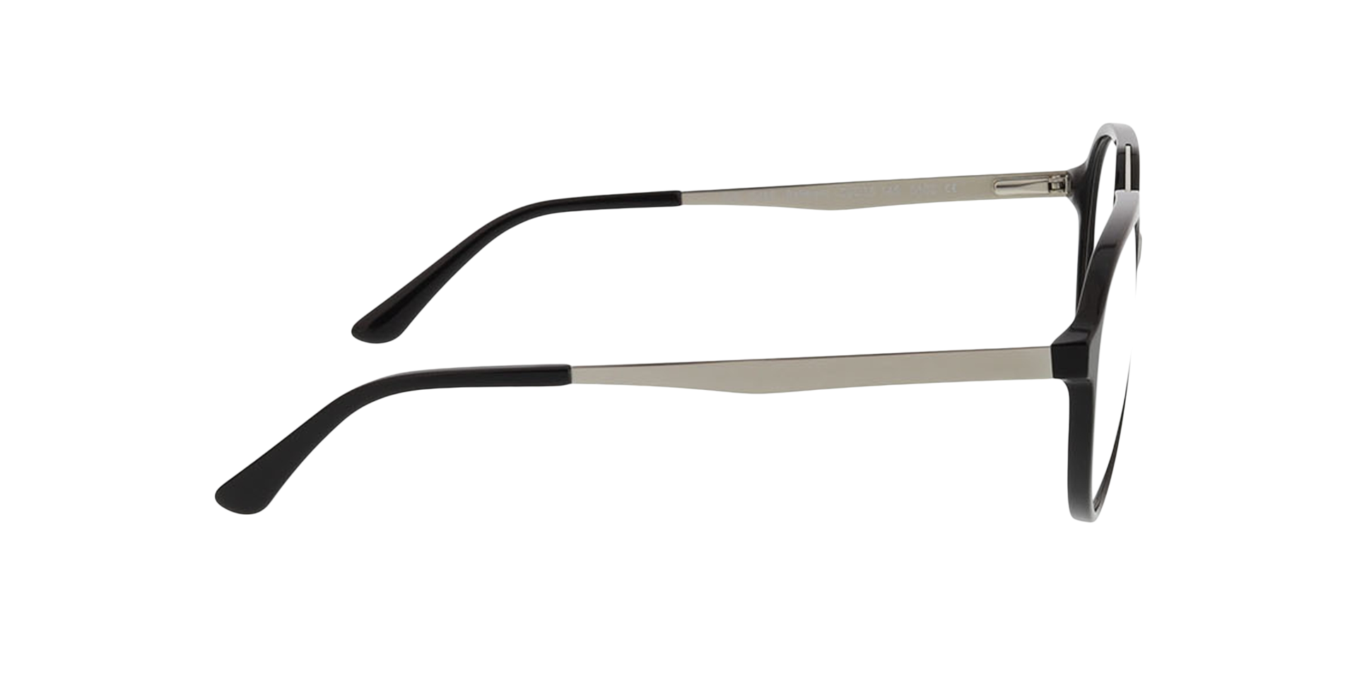 Belmont Black  &  Matt Silver AcetatEyeglass Frames von B24, Seitenansicht