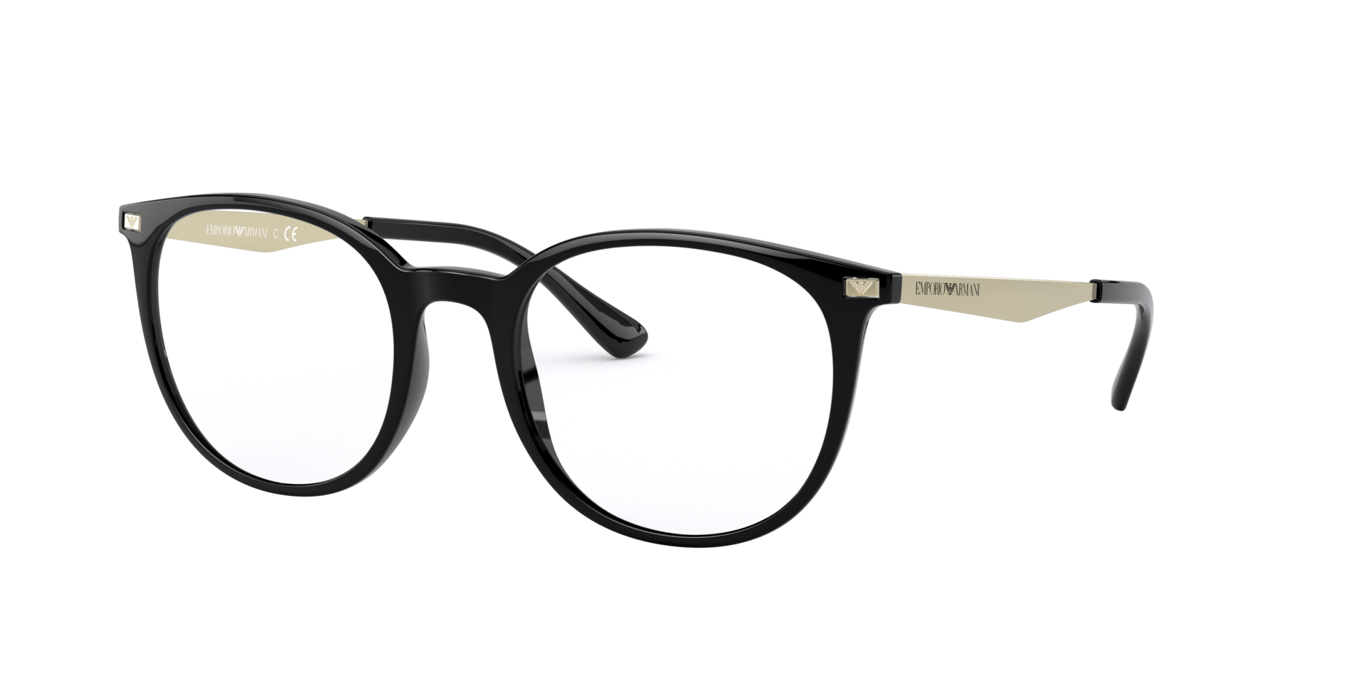 EA3168 Schwarz glänzend KunststoffEyeglass Frames von B24, Dreiviertelansicht
