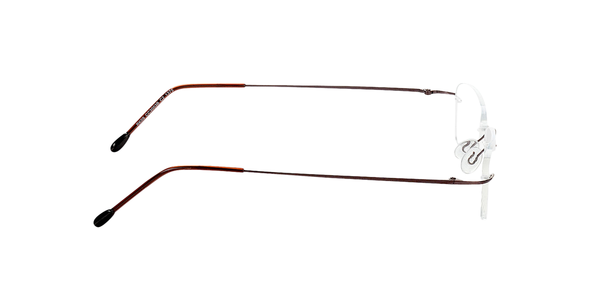 Davos Braun TitanEyeglass Frames von B24, Seitenansicht