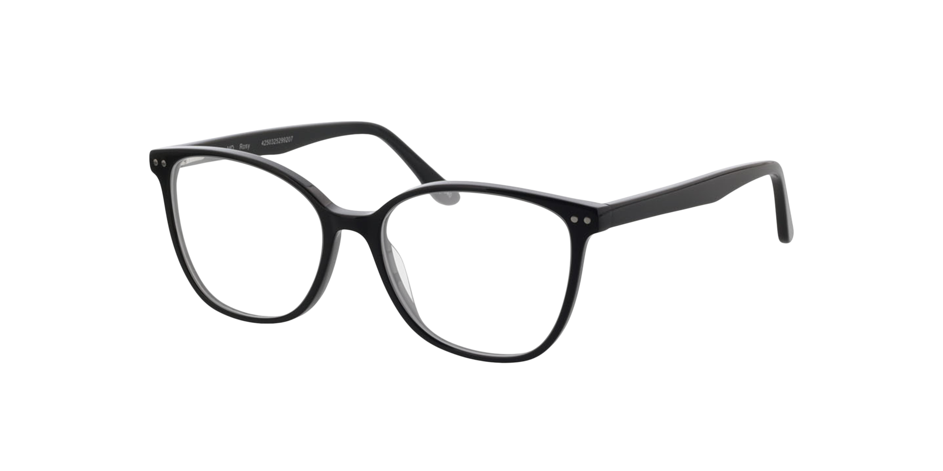 Rosy Schwarz AcetatEyeglass Frames von B24, Dreiviertelansicht