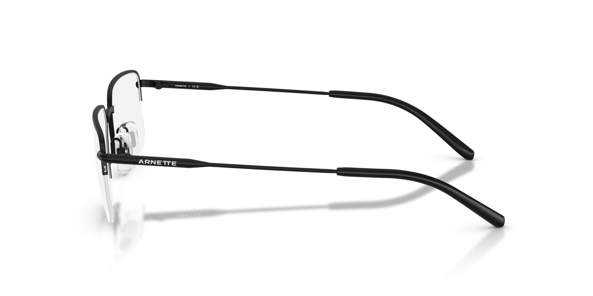 AN6152 Matzwart MetaalEyeglass Frames van B24, Zijaanzicht