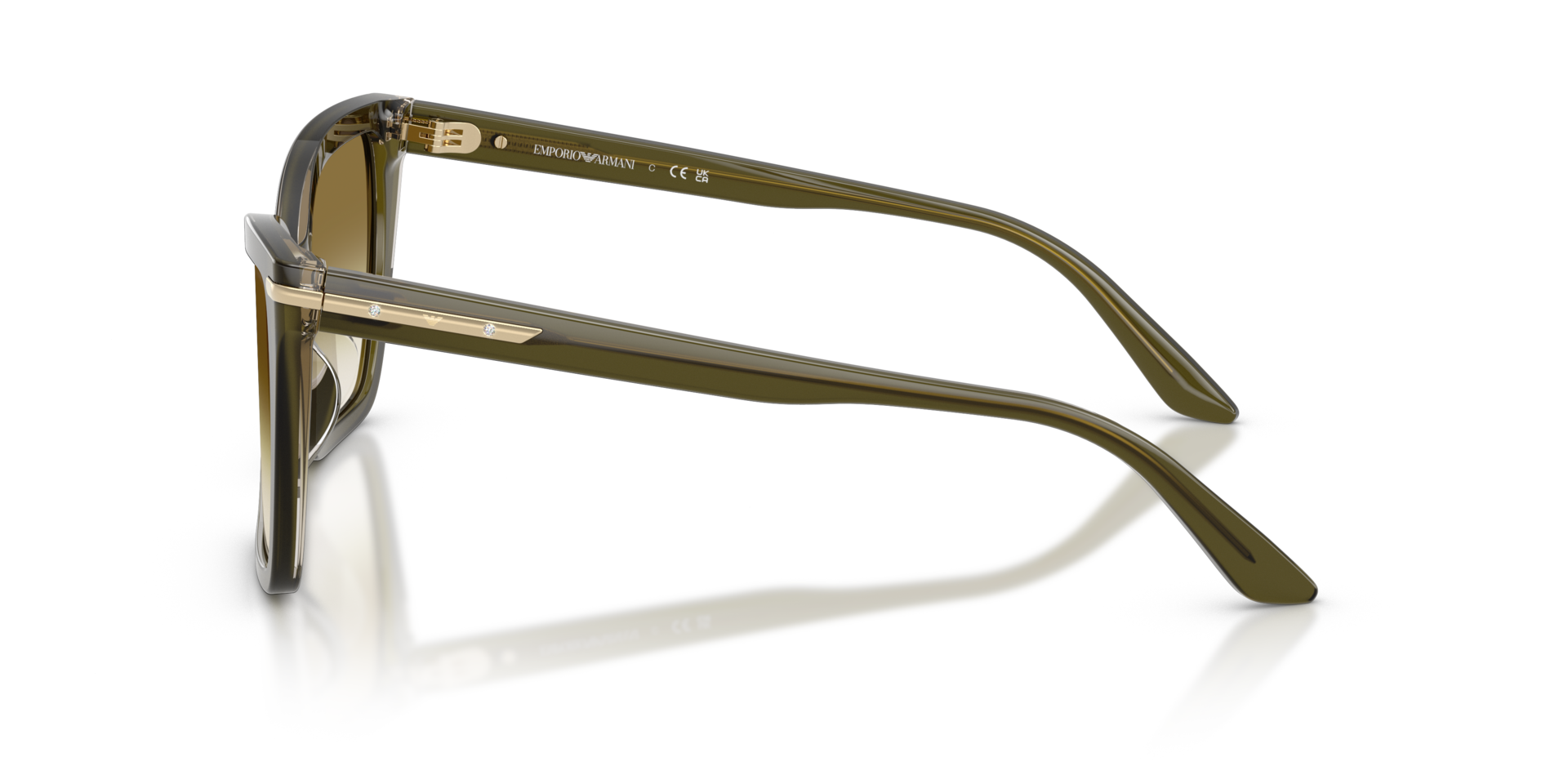 EA4273BU Shiny Dark Green AcetaatSunglass Frames van B24, Zijaanzicht