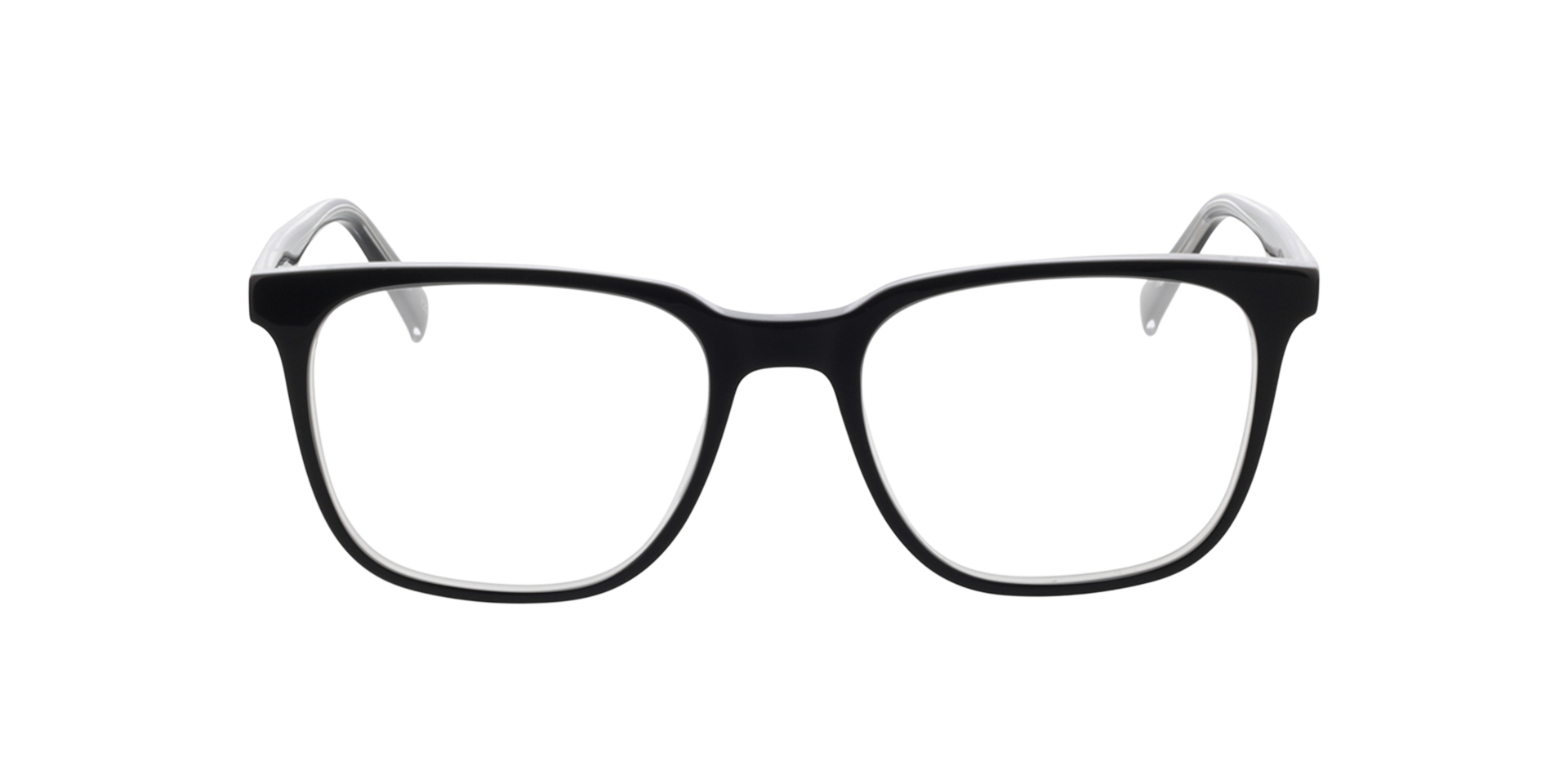 Baker Schwarz zweilagig  &  Kristall AcetatEyeglass Frames von B24, Vorderansicht
