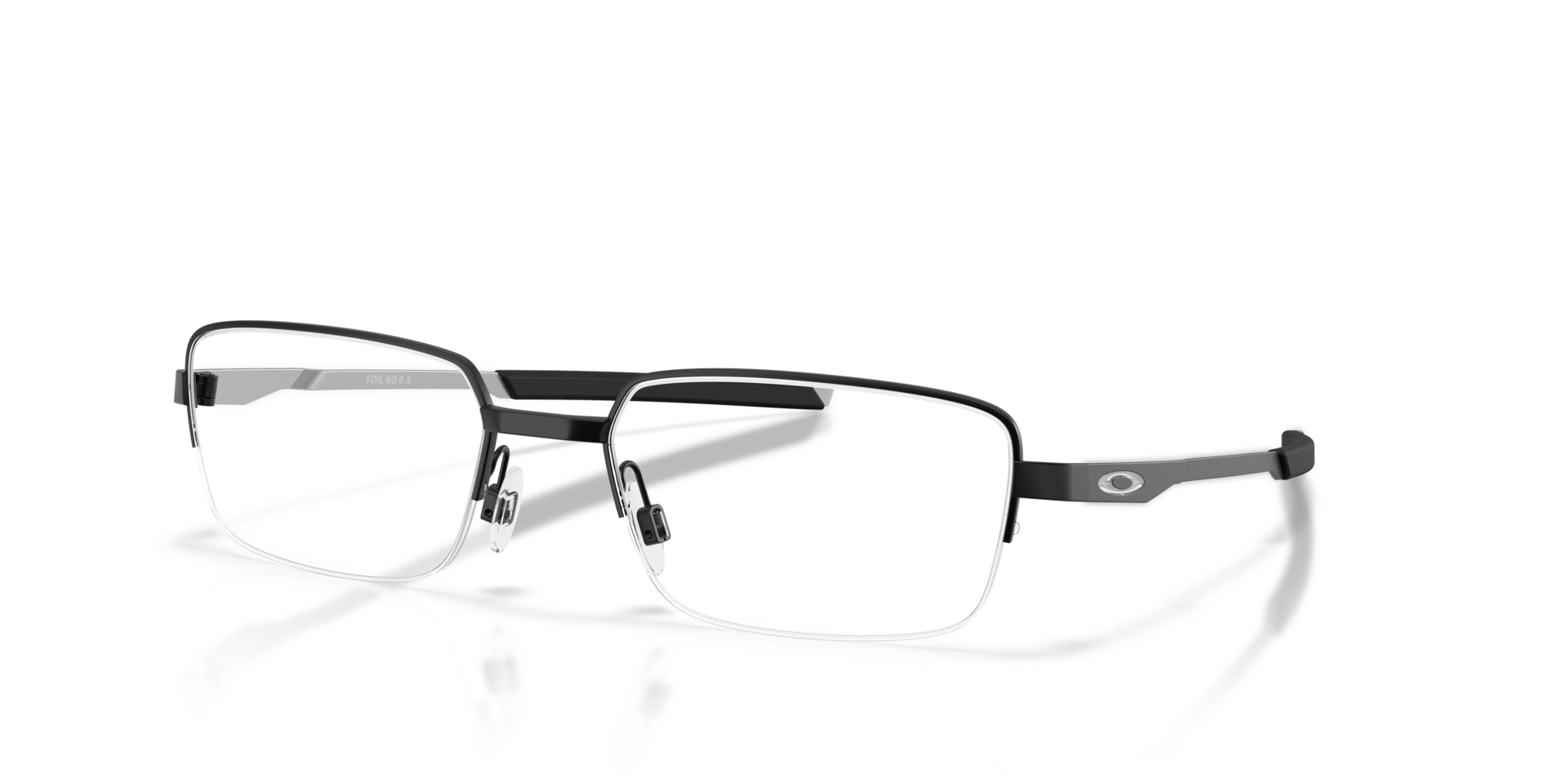 Foil RQ 0.5 Satijnglans zwart MetaalEyeglass Frames van B24, Hoekweergave