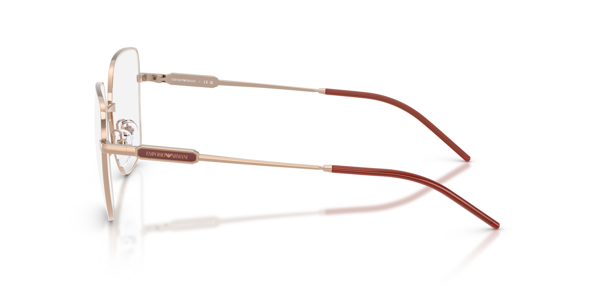 EA1192 Glänzendes Rose Gold MetallEyeglass Frames von B24, Seitenansicht