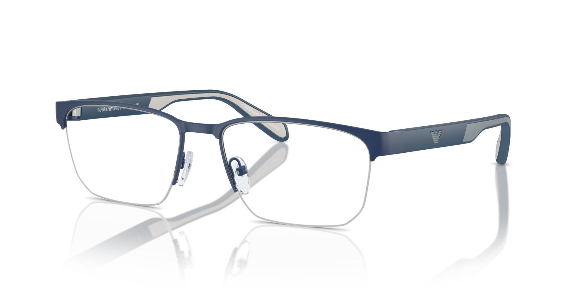 EA1162 Matblauw MetaalEyeglass Frames van B24, Hoekweergave