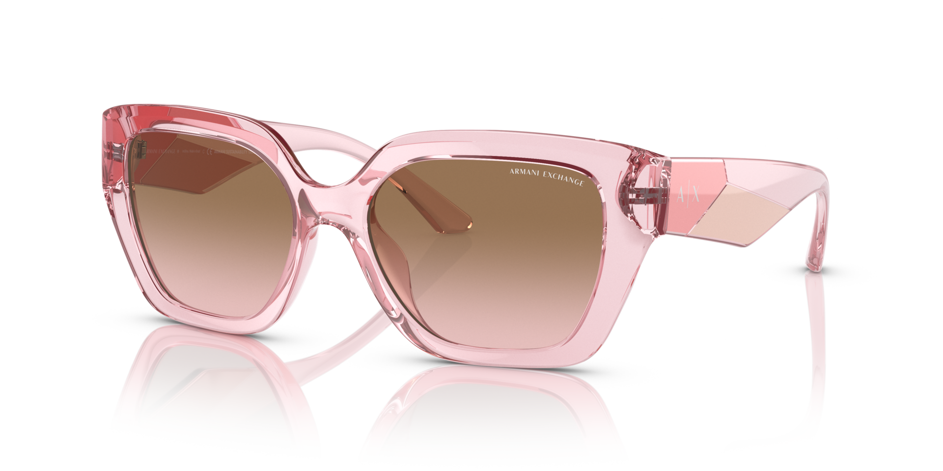 AX4125SU Shiny Transparent Pink KunststofSunglass Frames van B24, Hoekweergave
