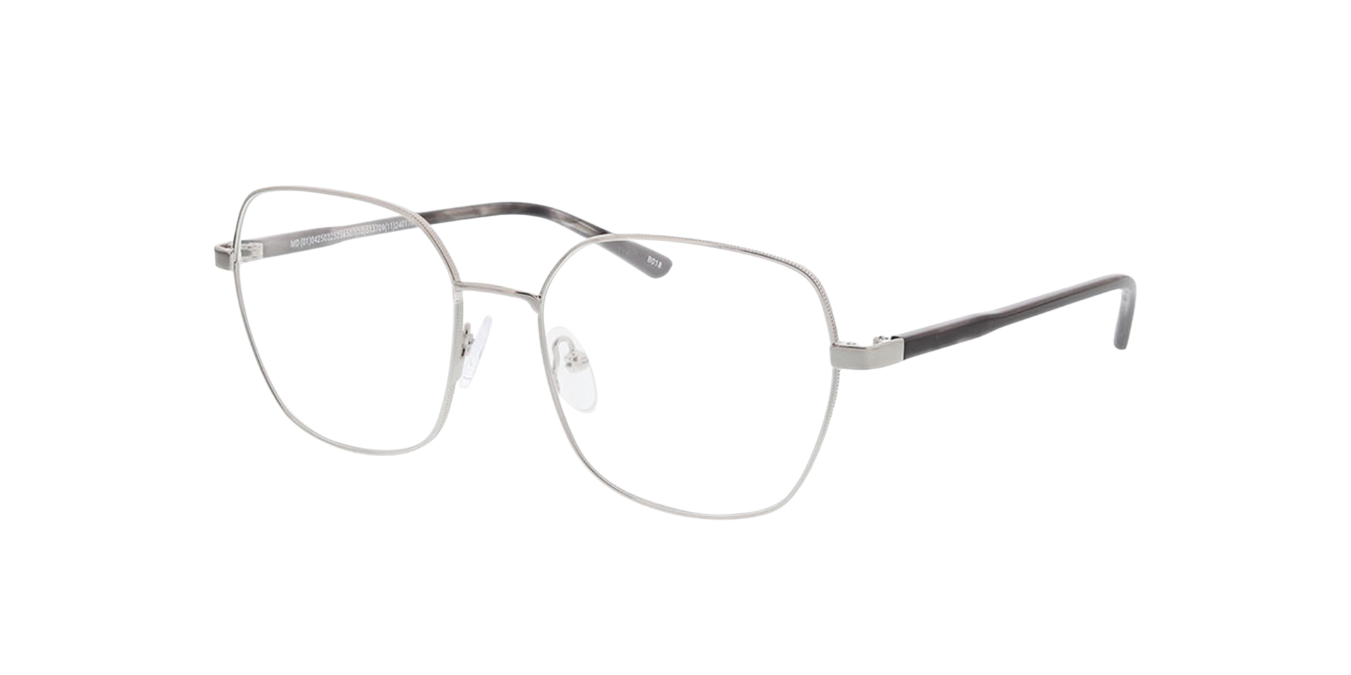 Genua Zilver  &  grijs hoorn MetaalEyeglass Frames van B24, Hoekweergave