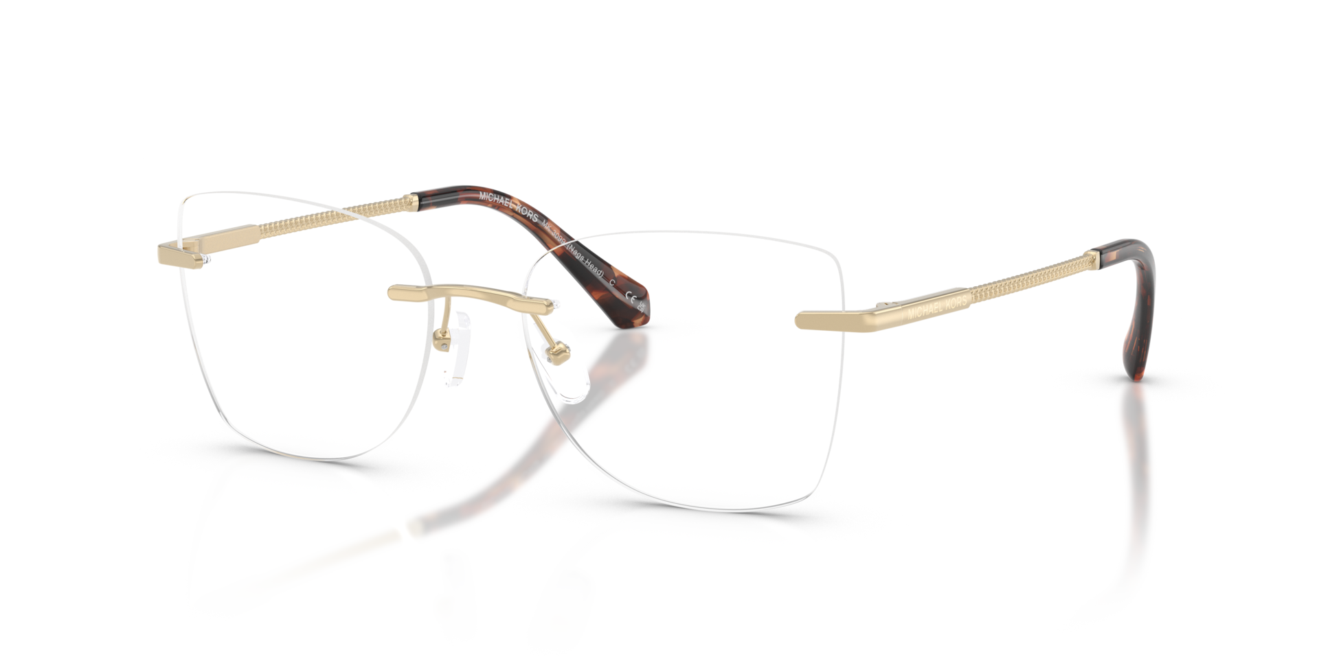 MK3099 Hellgold MetallEyeglass Frames von B24, Dreiviertelansicht