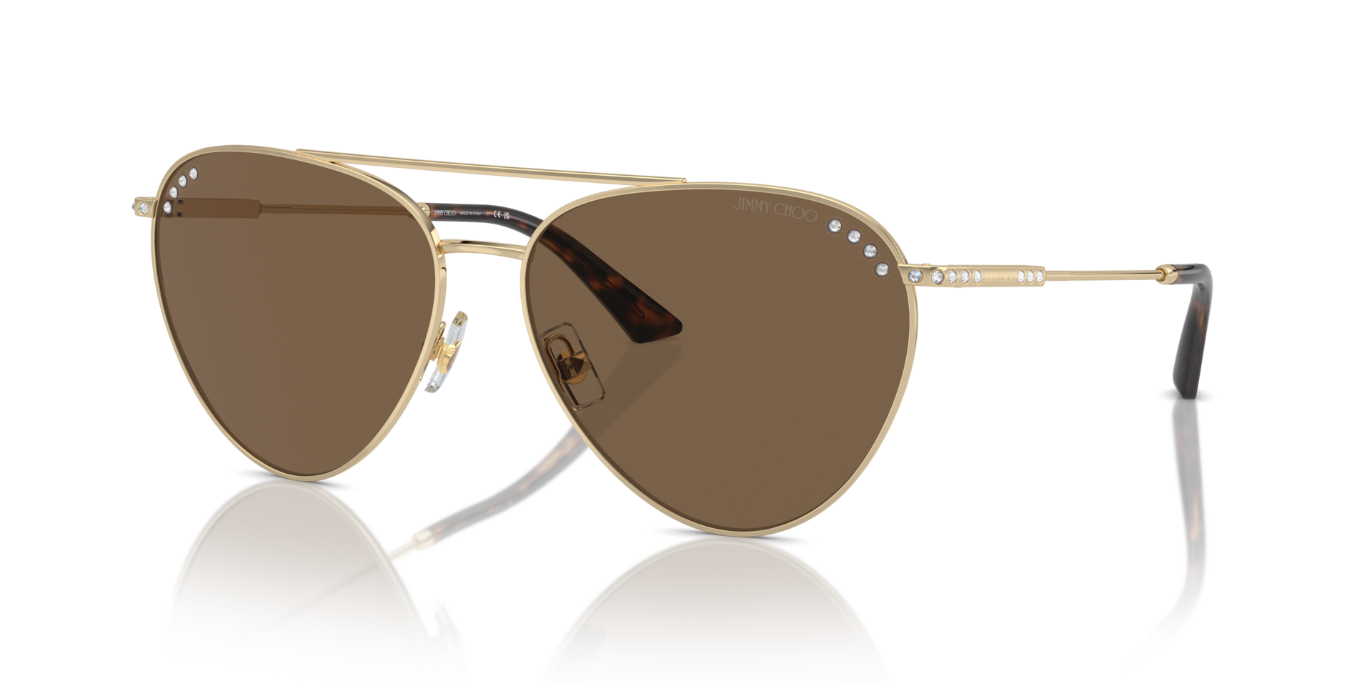 JC4002B Hellgold MetallSunglass Frames von B24, Dreiviertelansicht