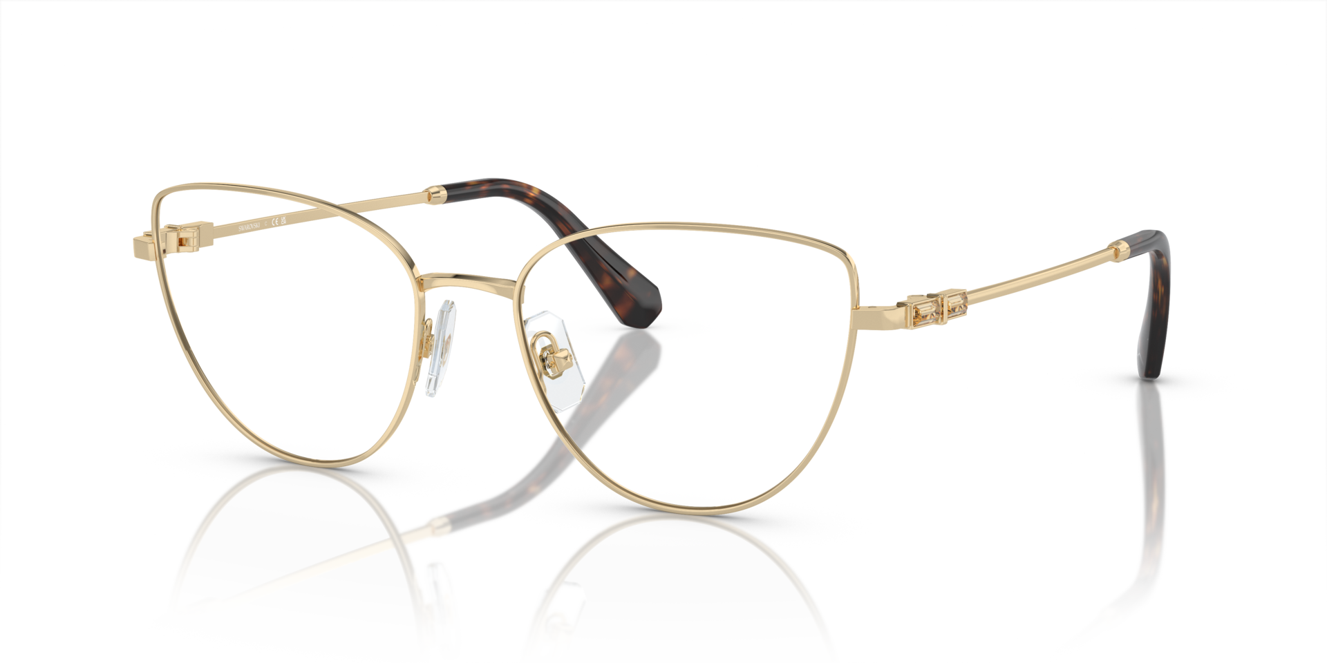 SK1007 Hellgold MetallEyeglass Frames von B24, Dreiviertelansicht