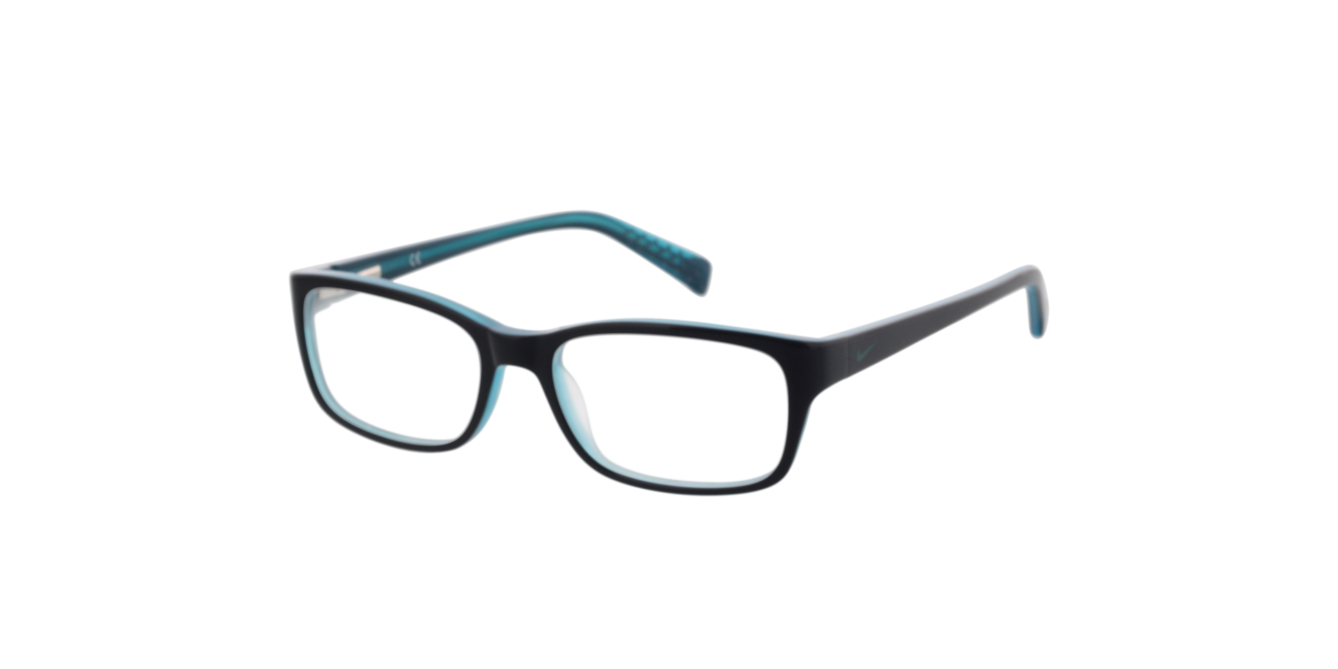 NK 5513 Blauwgroen KunststofEyeglass Frames van B24, Hoekweergave
