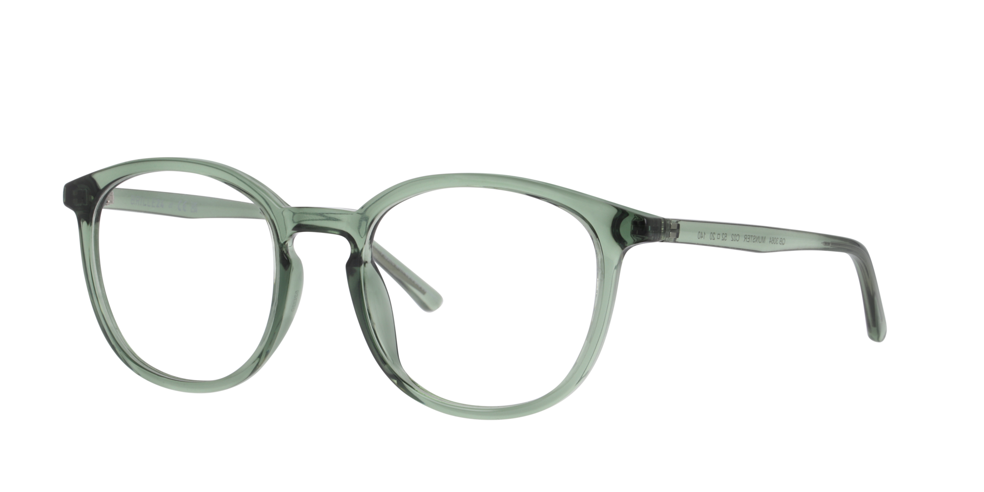 Münster Crystal Khaki KunststofEyeglass Frames van B24, Hoekweergave