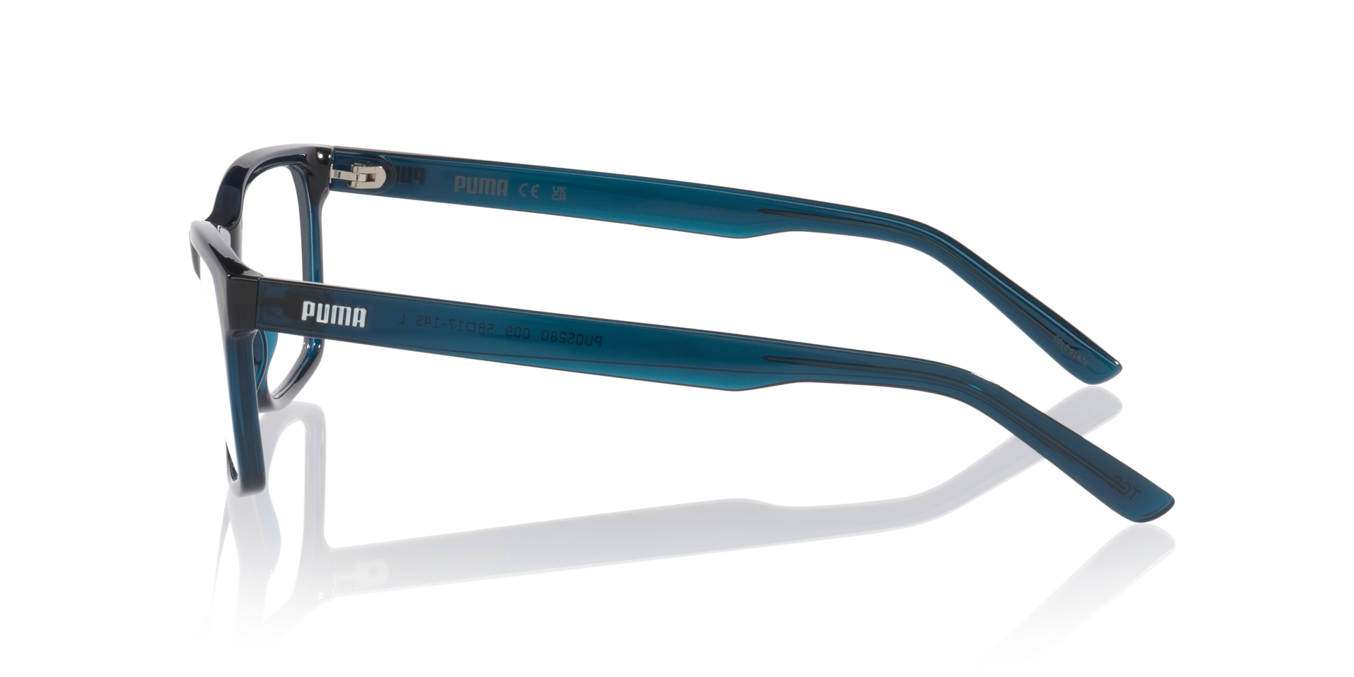 Pu0528O Blue Shiny KunststofEyeglass Frames van B24, Zijaanzicht