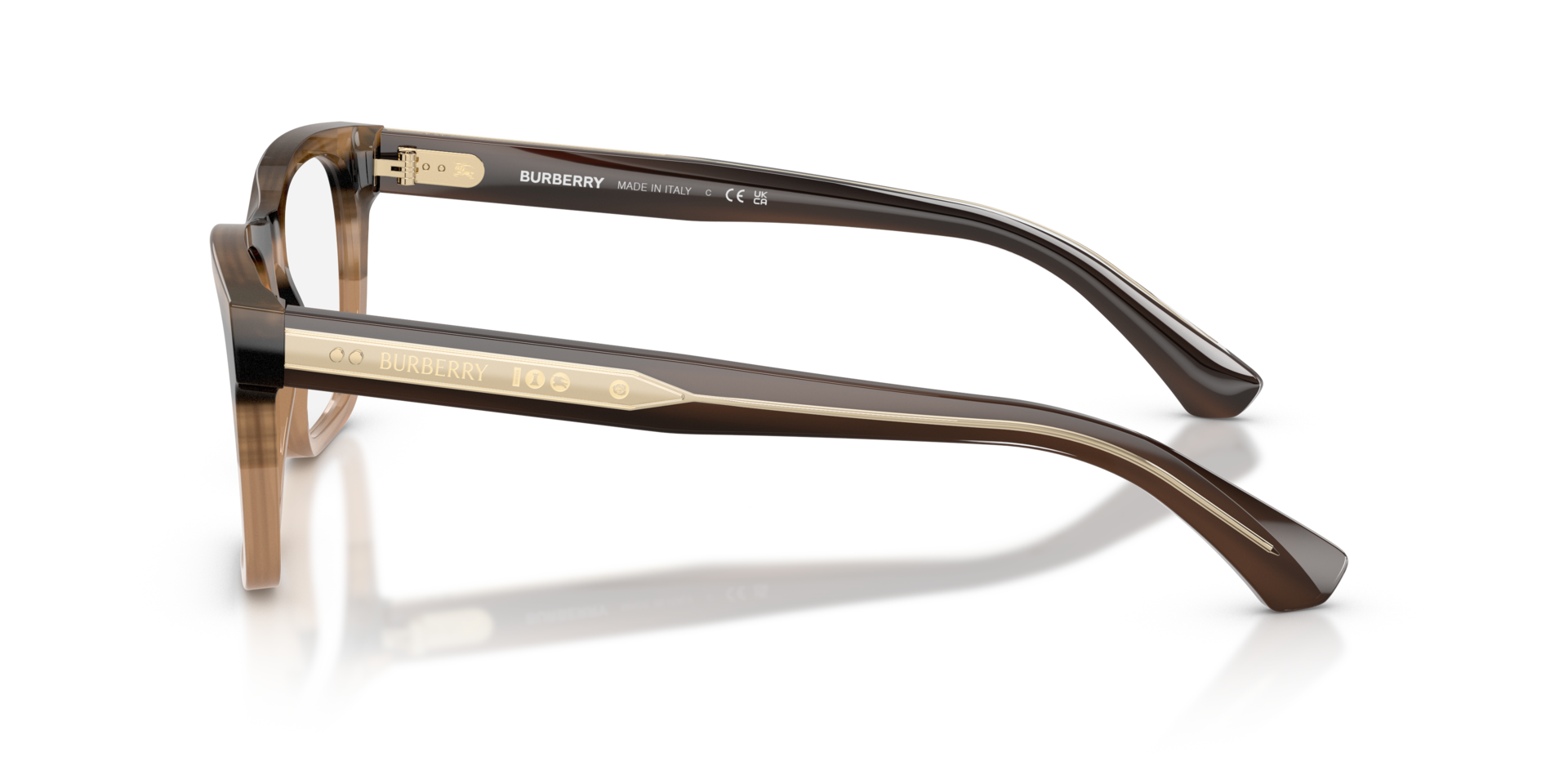 BE2445 Striped Beige AcetatEyeglass Frames von B24, Seitenansicht