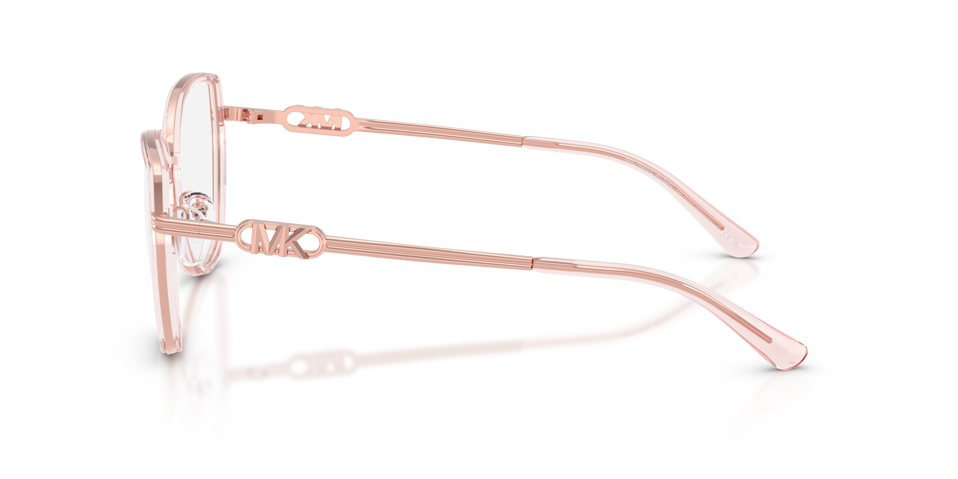 MK3101 Roze transparant MetaalEyeglass Frames van B24, Zijaanzicht