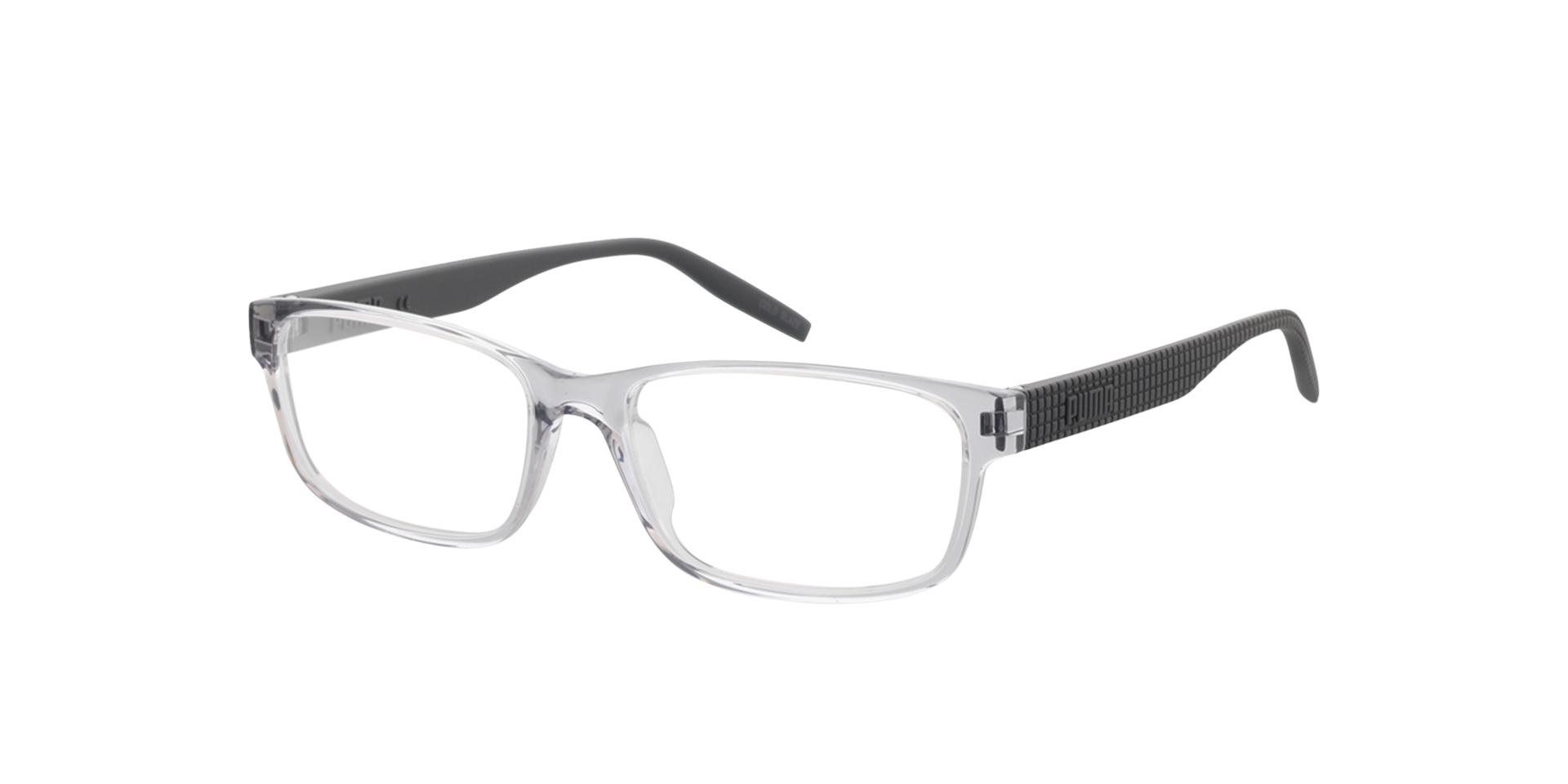 PU0278O Grau KunststoffEyeglass Frames von B24, Dreiviertelansicht