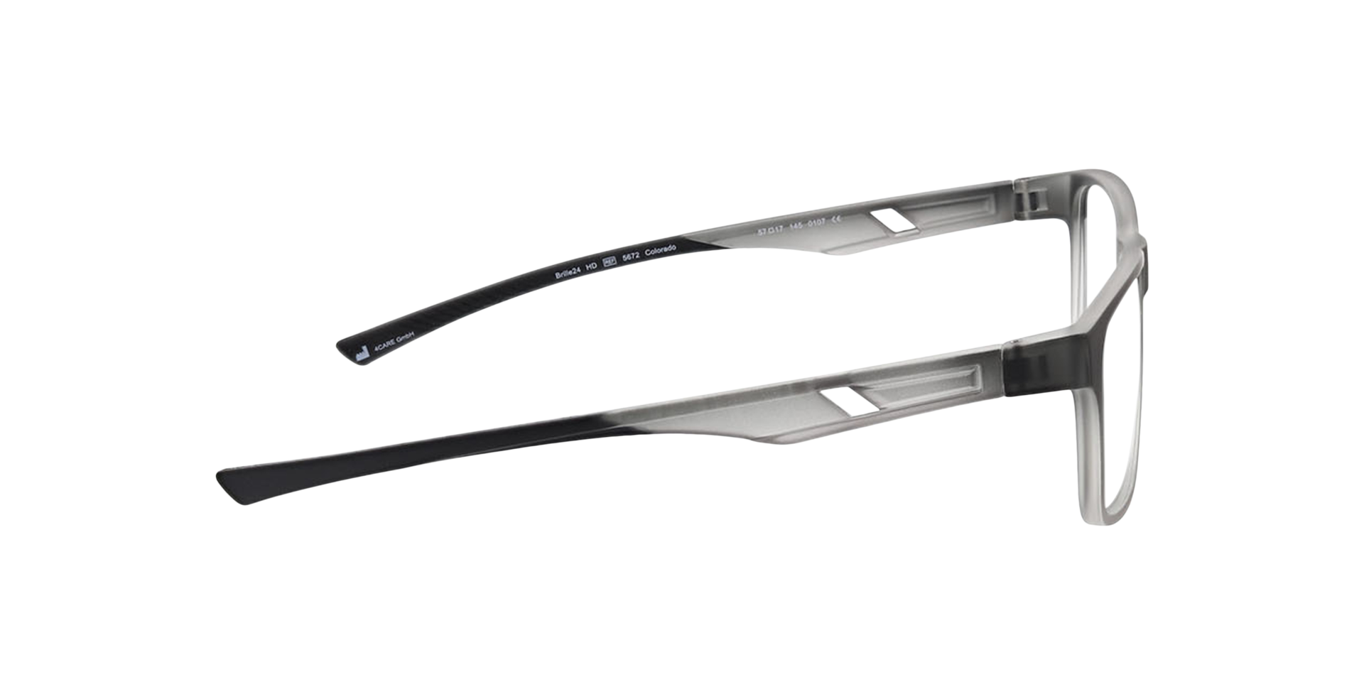 Colorado Mat tweekleurig zwart  &  grijs KunststofEyeglass Frames van B24, Zijaanzicht