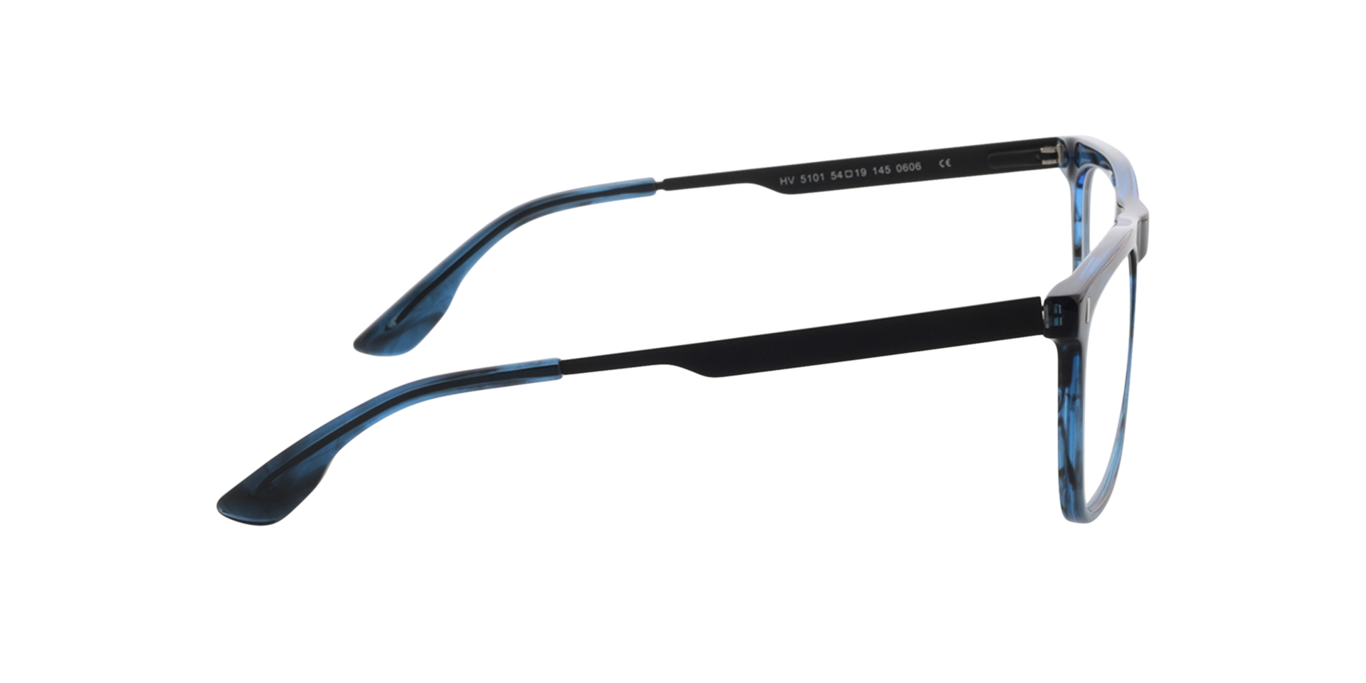 Rufus Blue Crystal Horn AcetatEyeglass Frames von B24, Seitenansicht