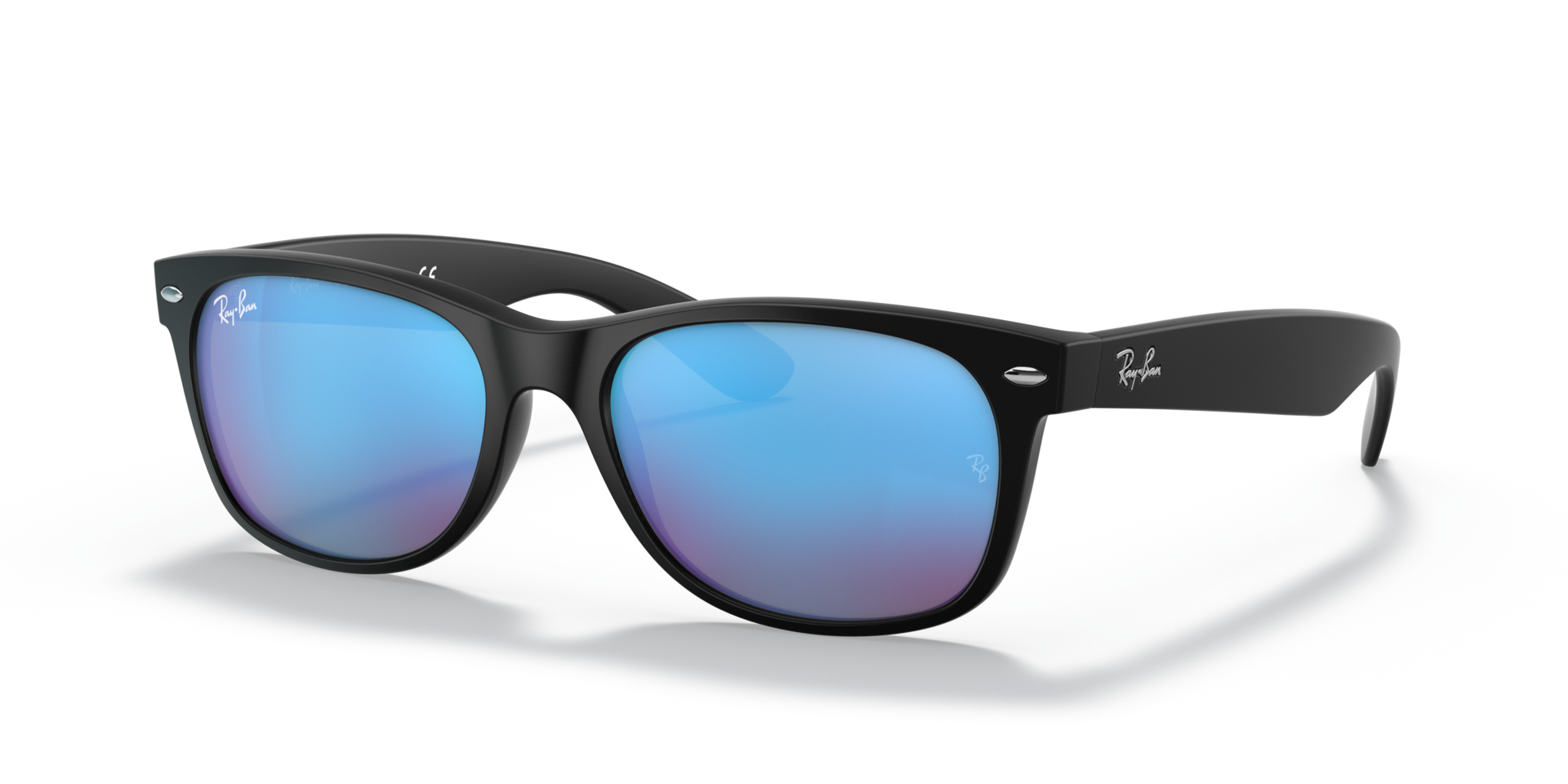 RB2132 Rubber zwart KunststofSunglass Frames van B24, Hoekweergave