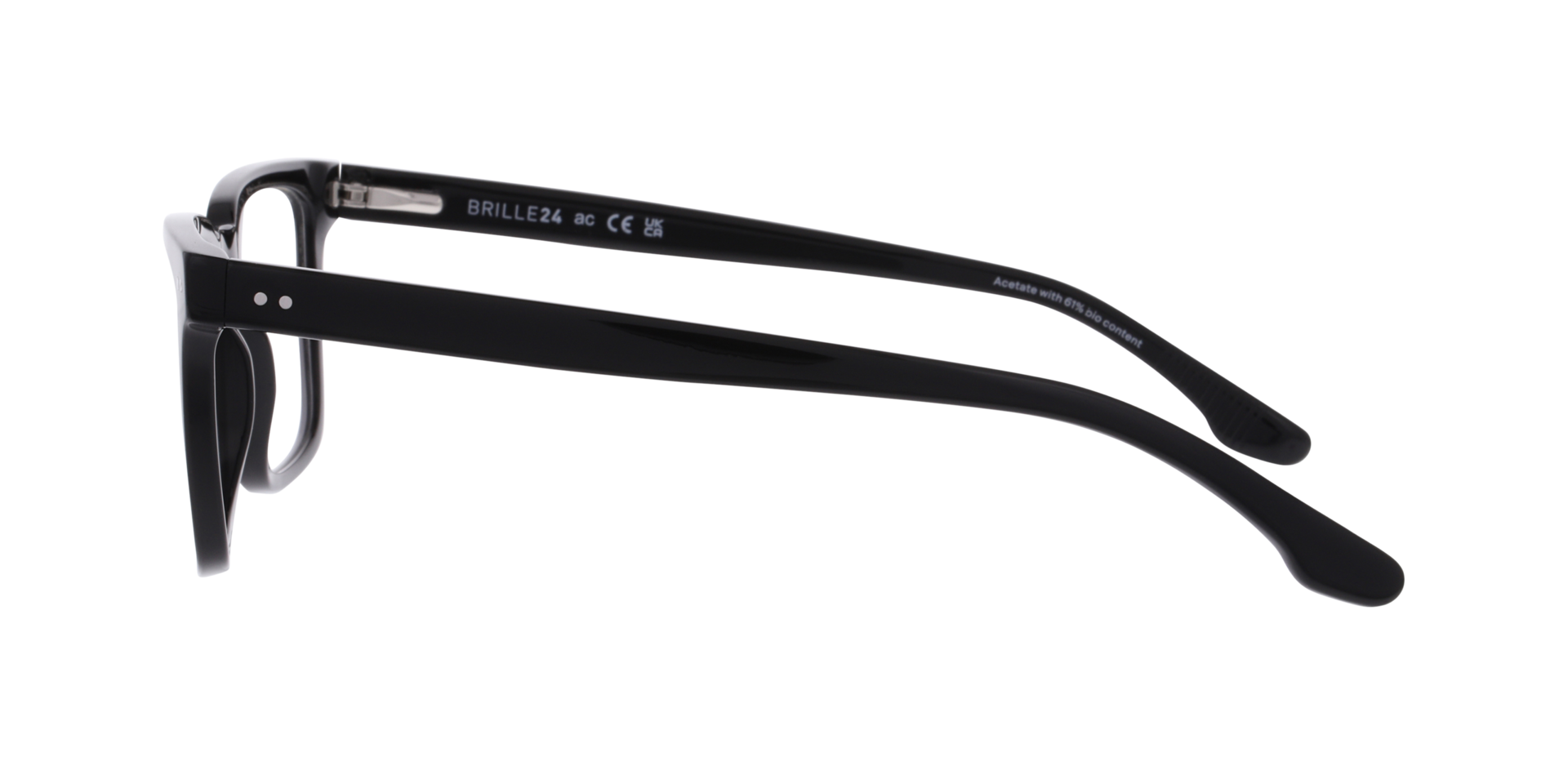Inu Schwarz AcetatEyeglass Frames von B24, Seitenansicht