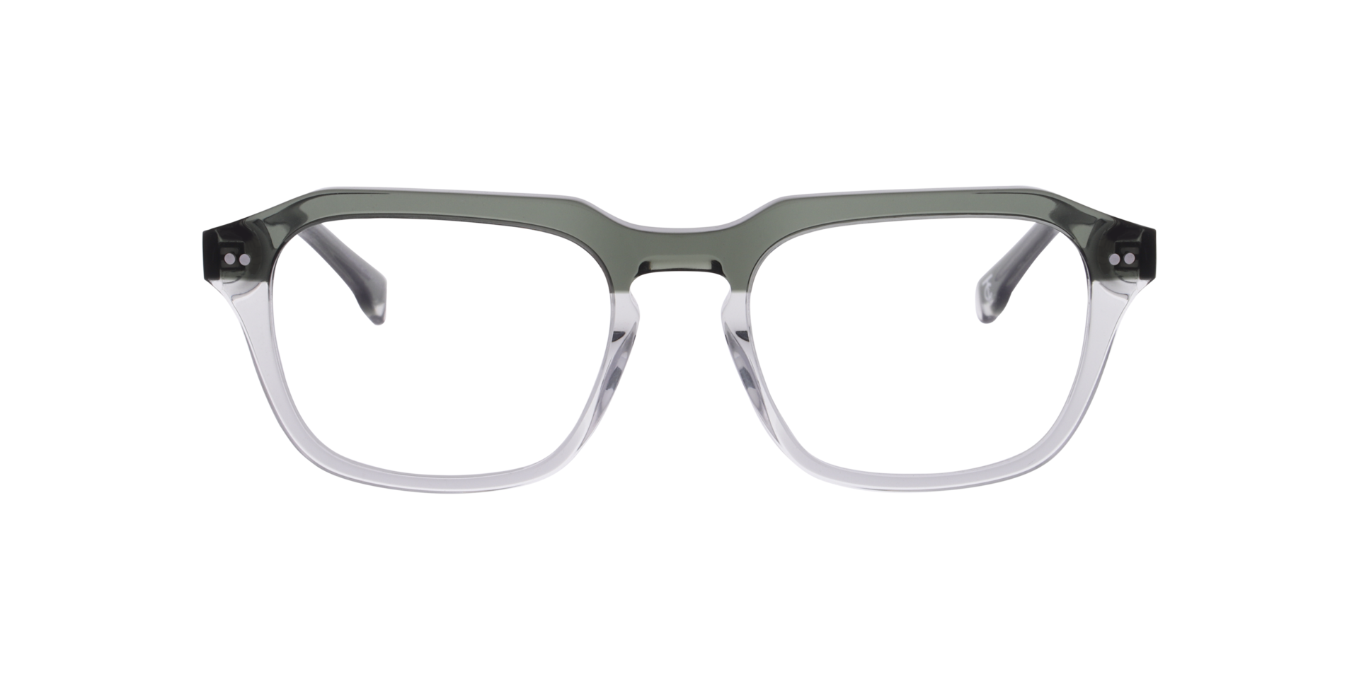 Mats Crystal Green On Crystal Khaki AcetatEyeglass Frames von B24, Vorderansicht